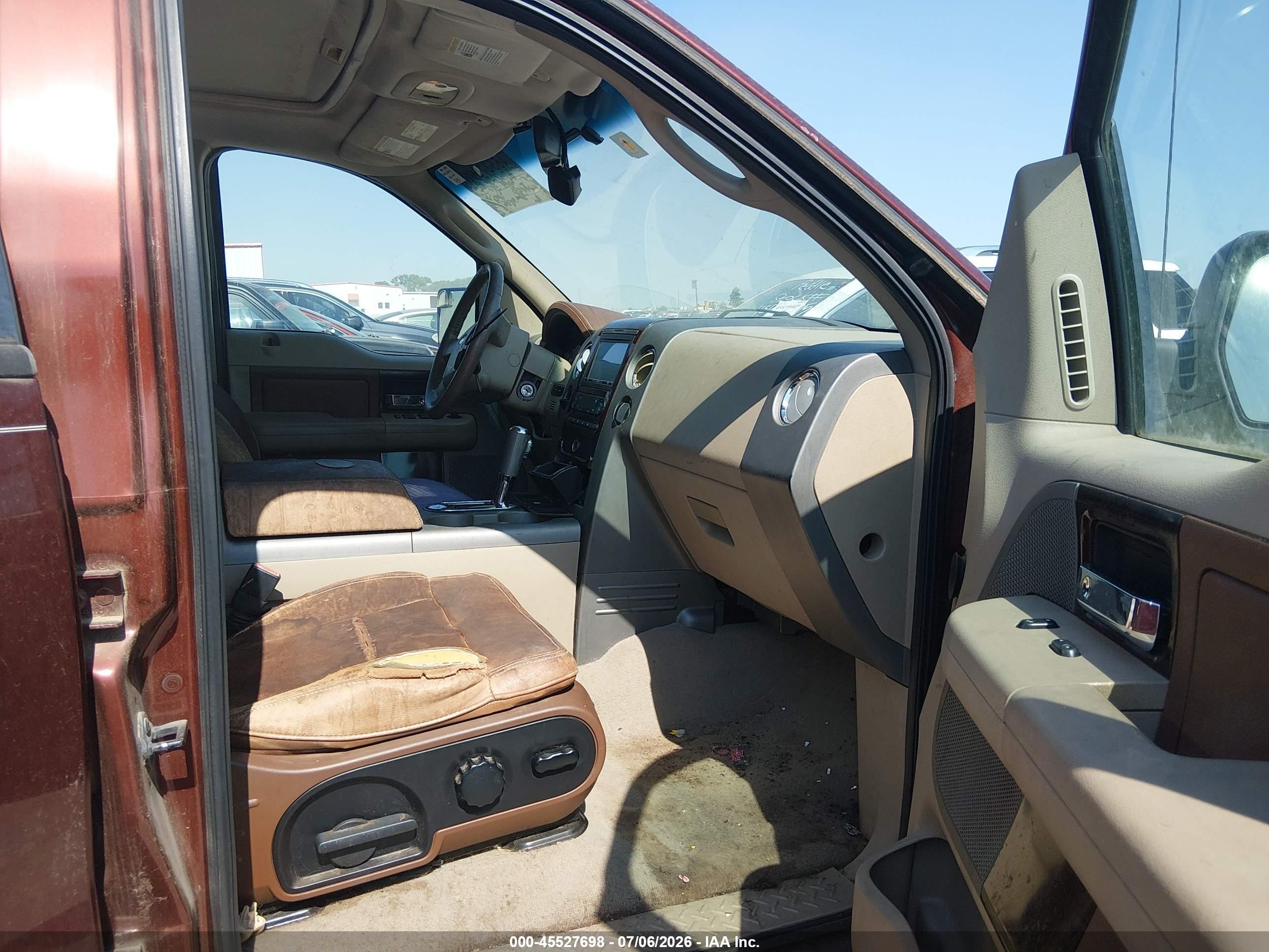 2007 Ford F-150 Lariat/xlt Maroon vin: 1FTPW12V67KD46600