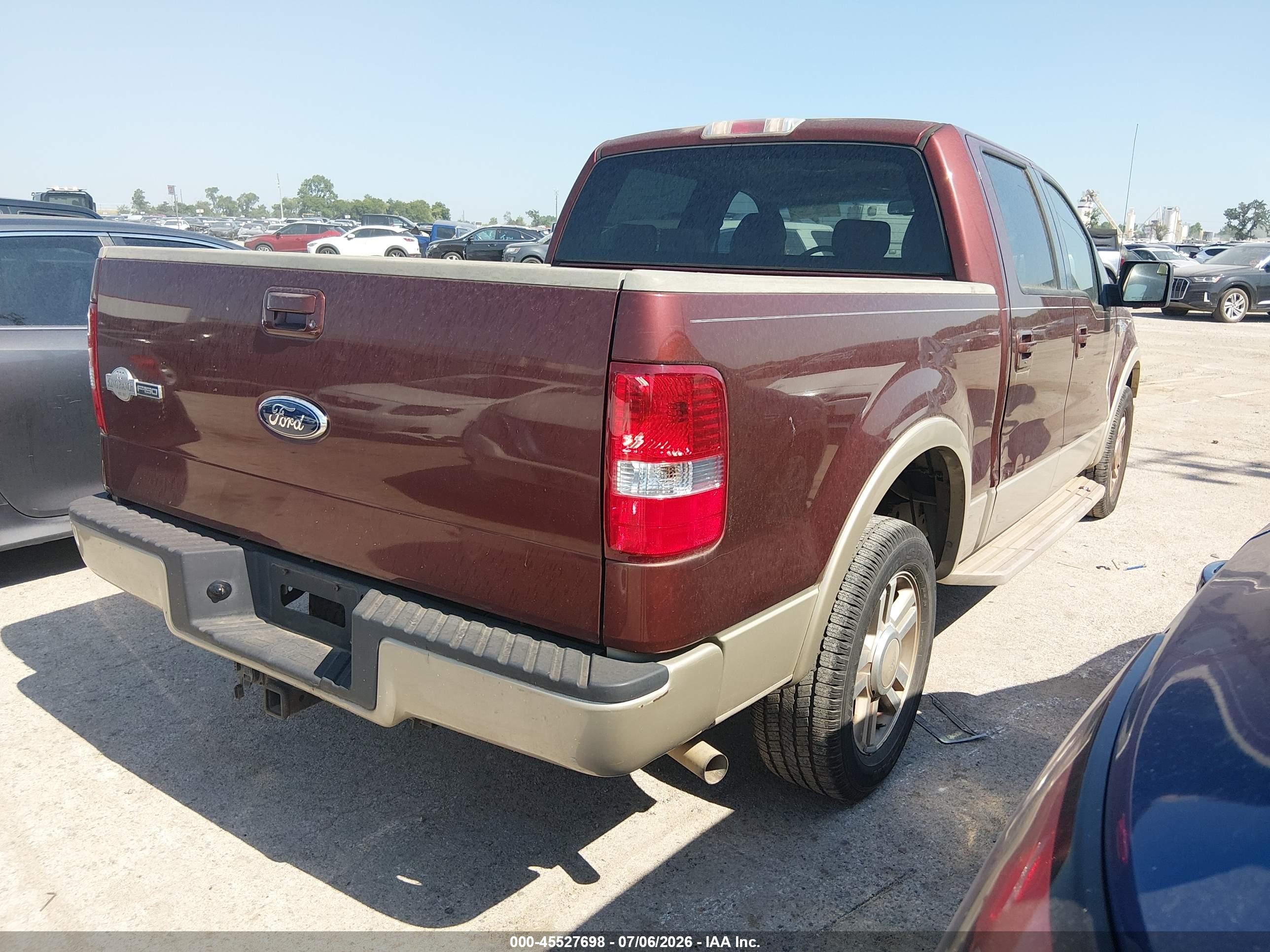 2007 Ford F-150 Lariat/xlt Maroon vin: 1FTPW12V67KD46600