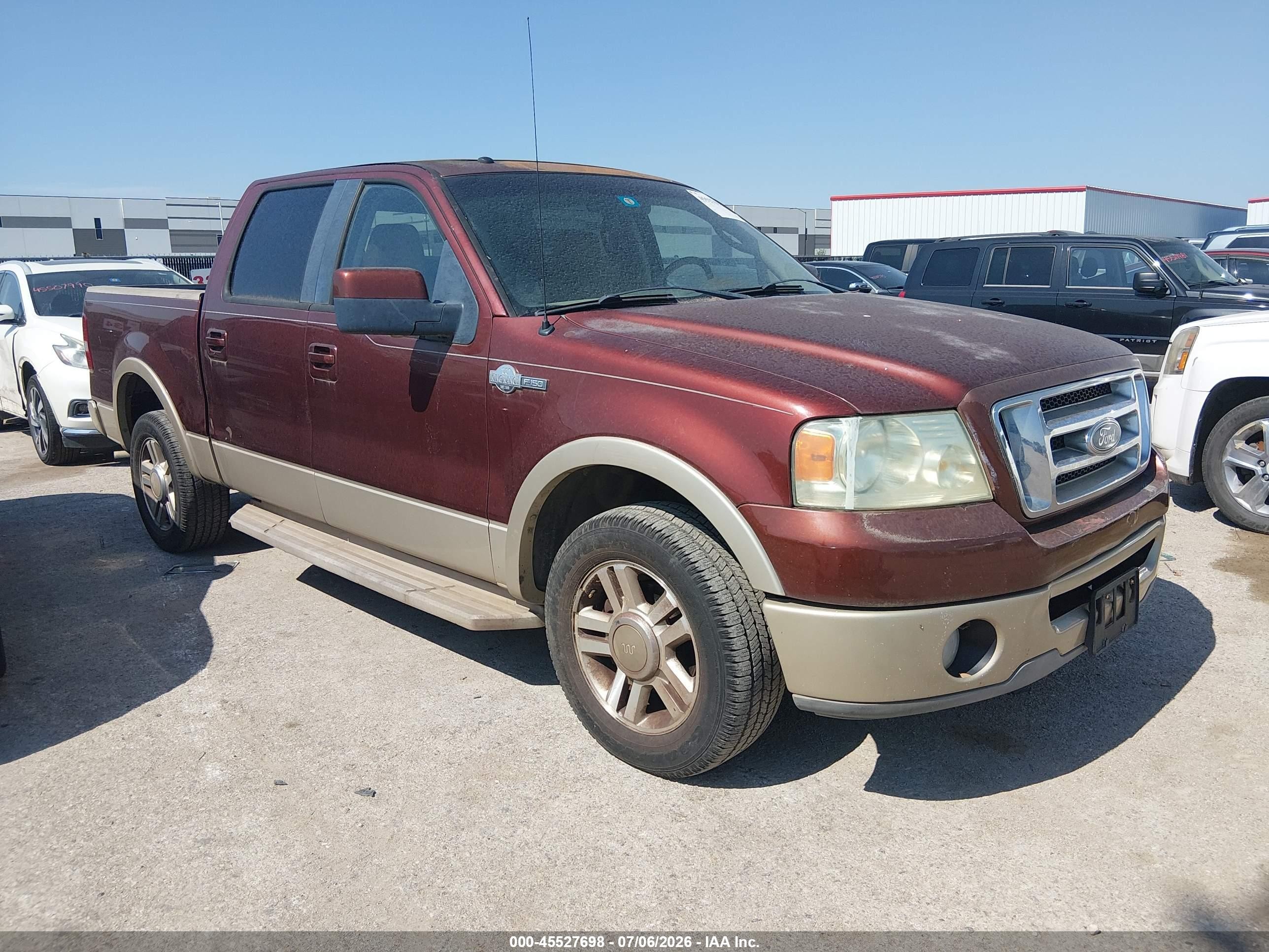 2007 Ford F-150 Lariat/xlt Maroon vin: 1FTPW12V67KD46600