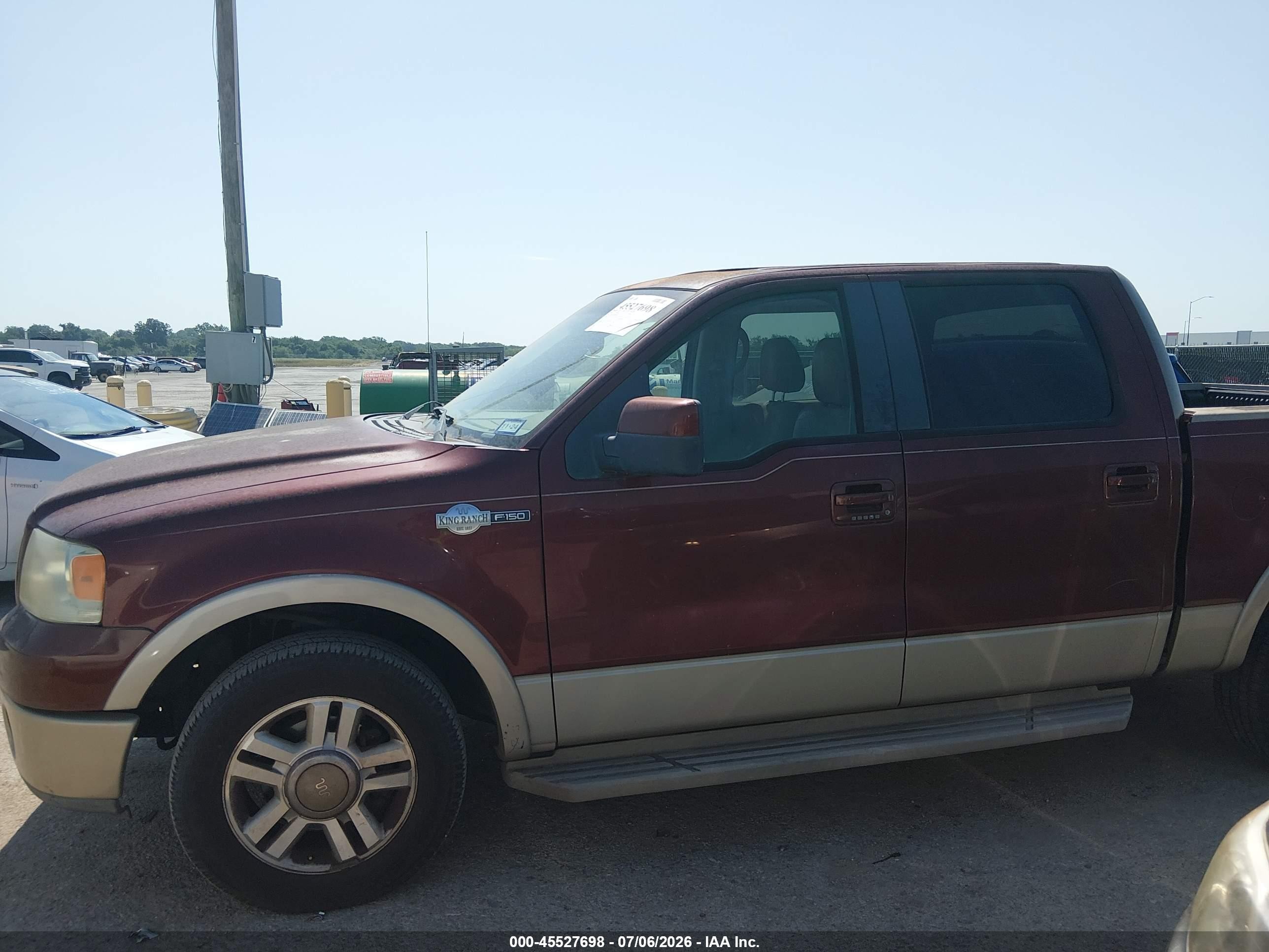 2007 Ford F-150 Lariat/xlt Maroon vin: 1FTPW12V67KD46600