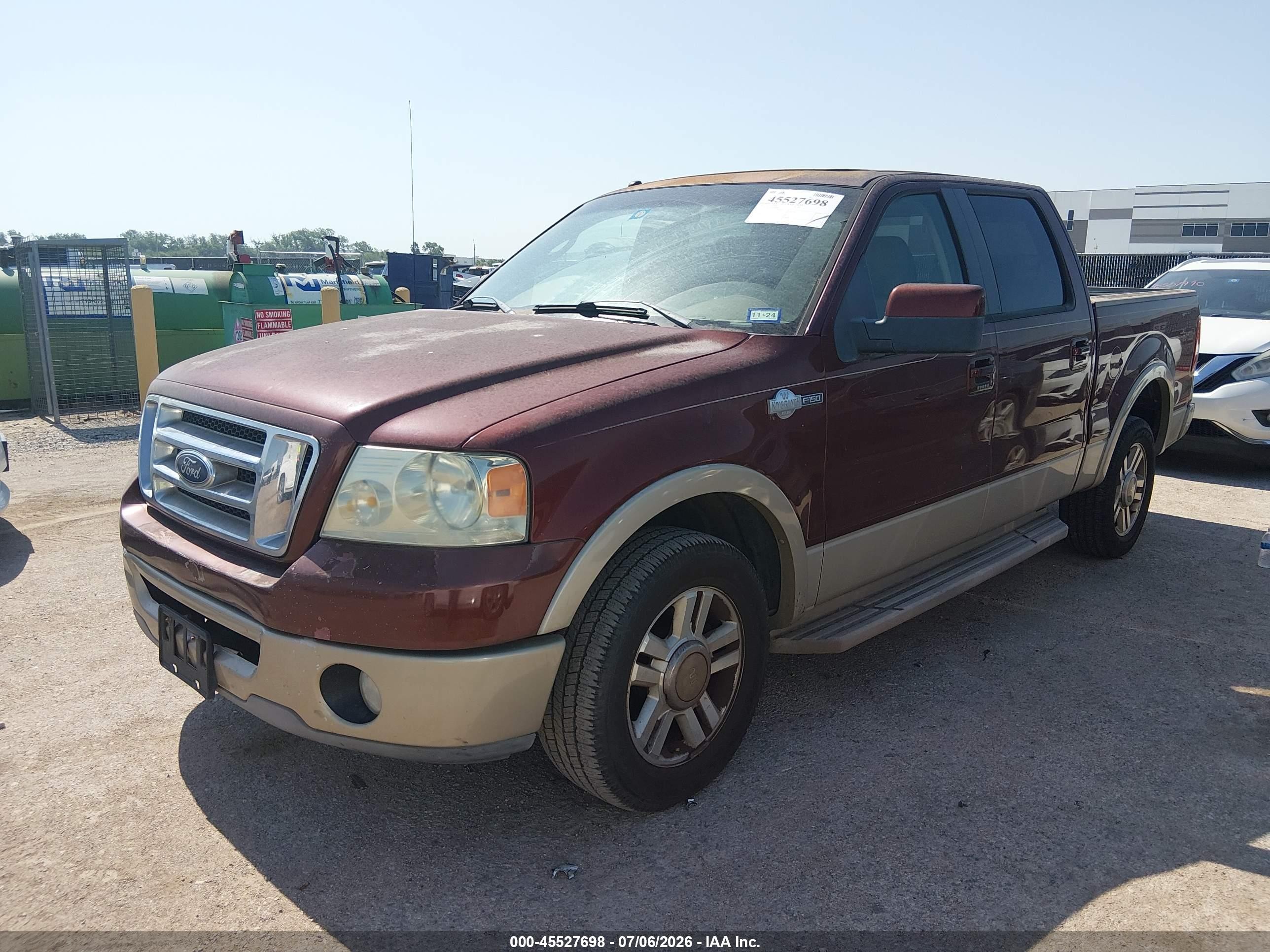 2007 Ford F-150 Lariat/xlt Maroon vin: 1FTPW12V67KD46600