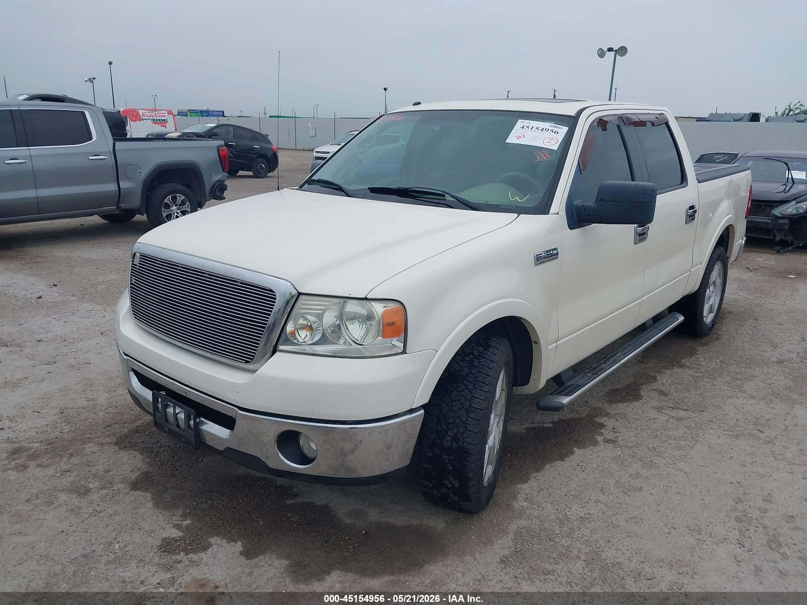 2008 Ford F-150 Lariat Cream vin: 1FTPW12V68FB90374