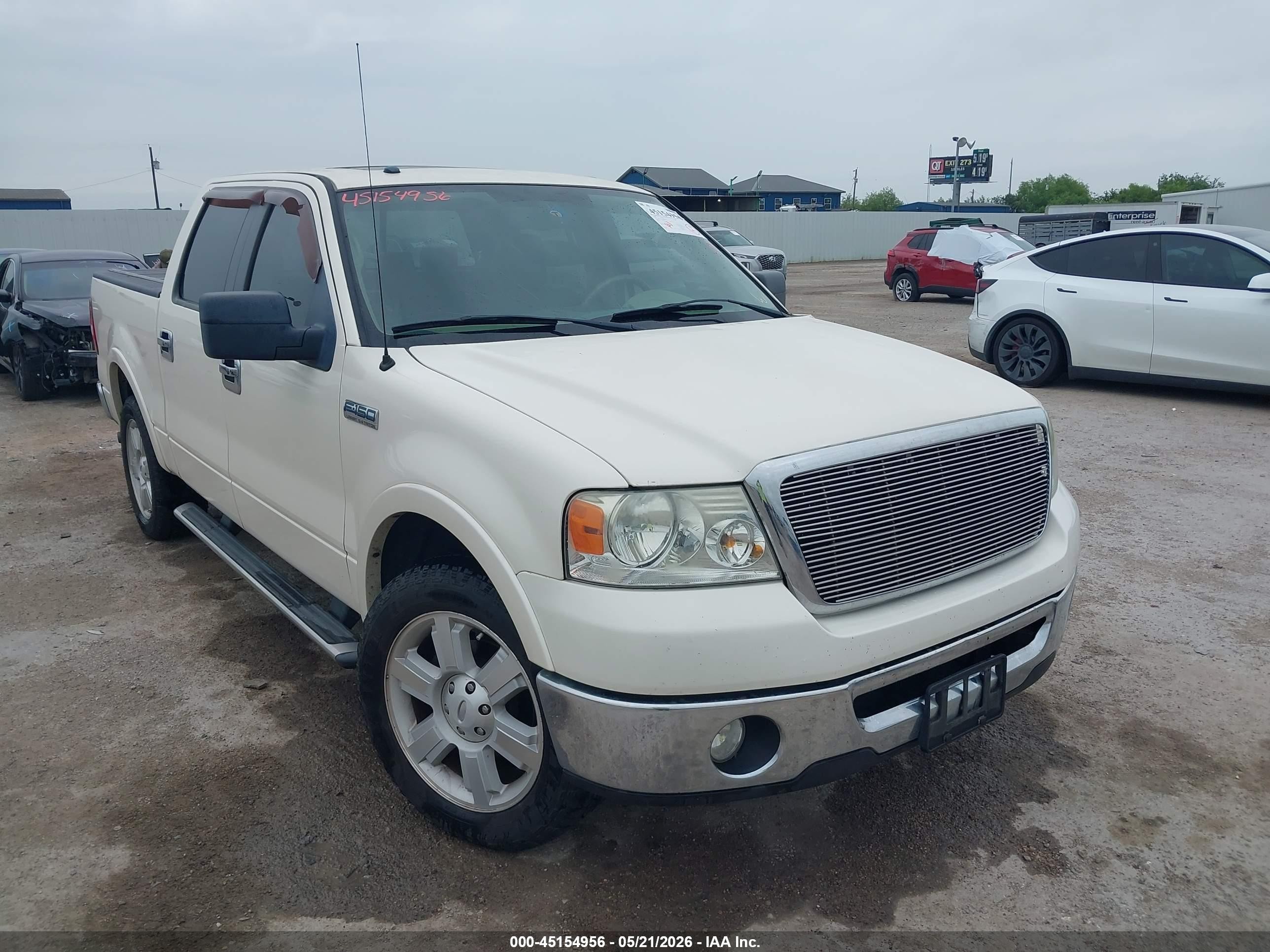 2008 Ford F-150 Lariat Cream vin: 1FTPW12V68FB90374