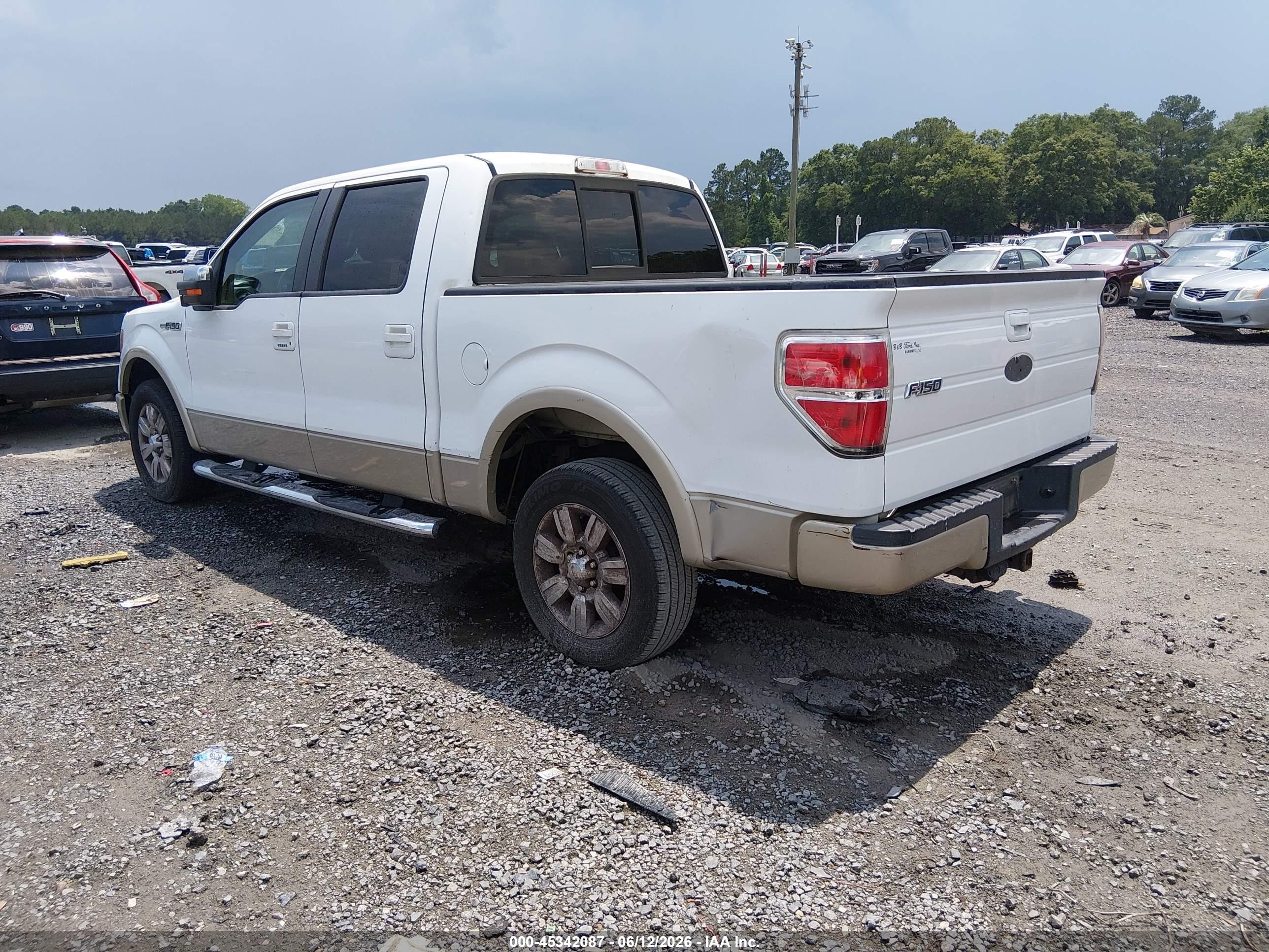 2009 Ford F-150 King Ranch/lariat/platinum/xl/xlt White vin: 1FTPW12V69FB45825
