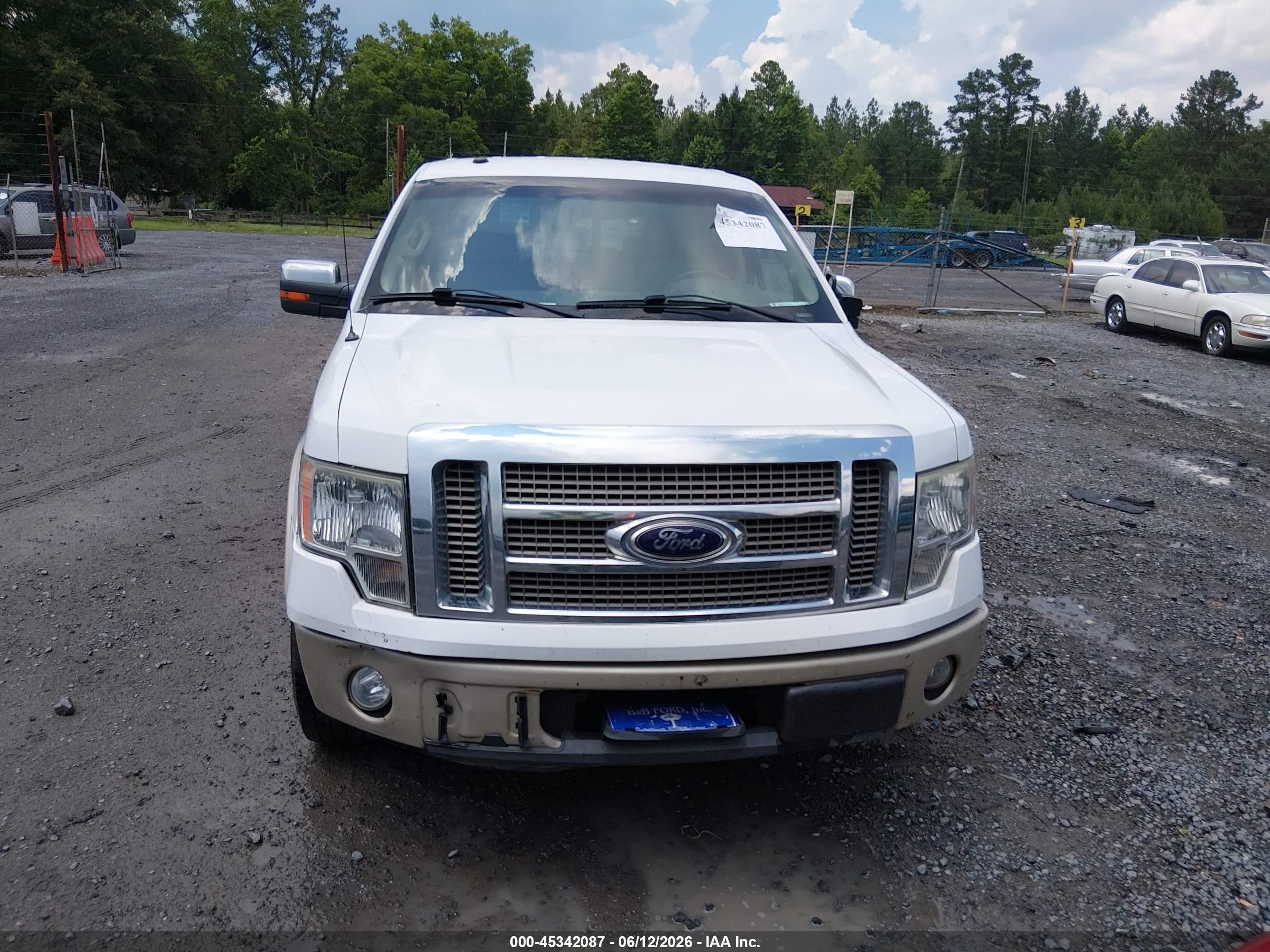 2009 Ford F-150 King Ranch/lariat/platinum/xl/xlt White vin: 1FTPW12V69FB45825