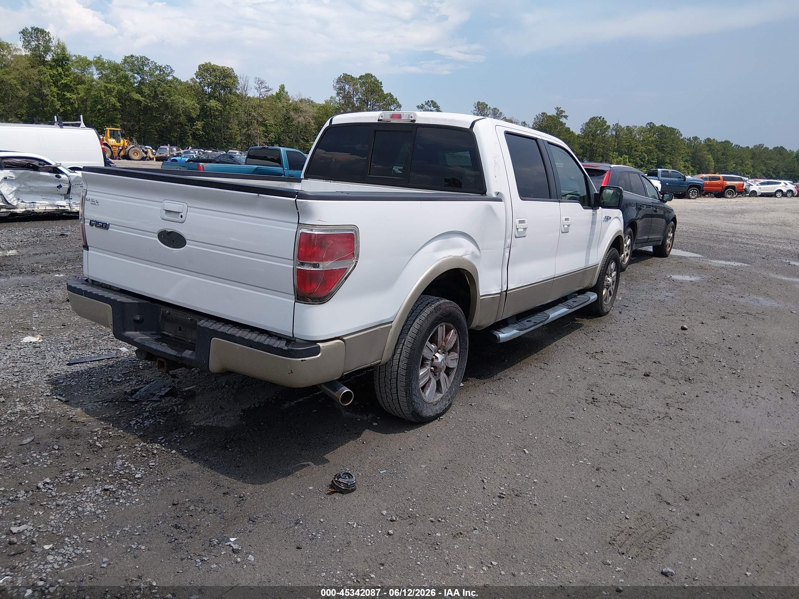 2009 Ford F-150 King Ranch/lariat/platinum/xl/xlt White vin: 1FTPW12V69FB45825