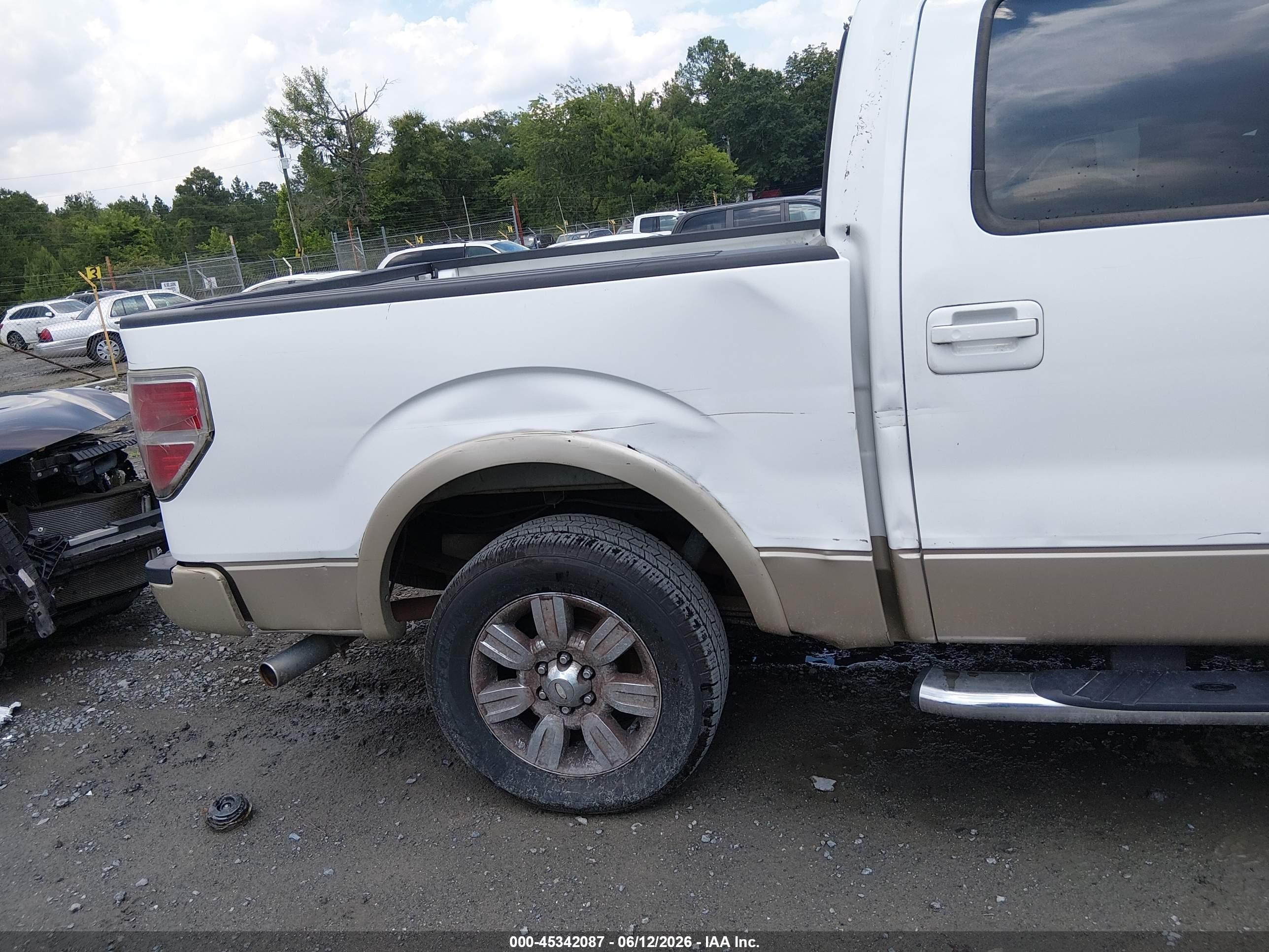 2009 Ford F-150 King Ranch/lariat/platinum/xl/xlt White vin: 1FTPW12V69FB45825