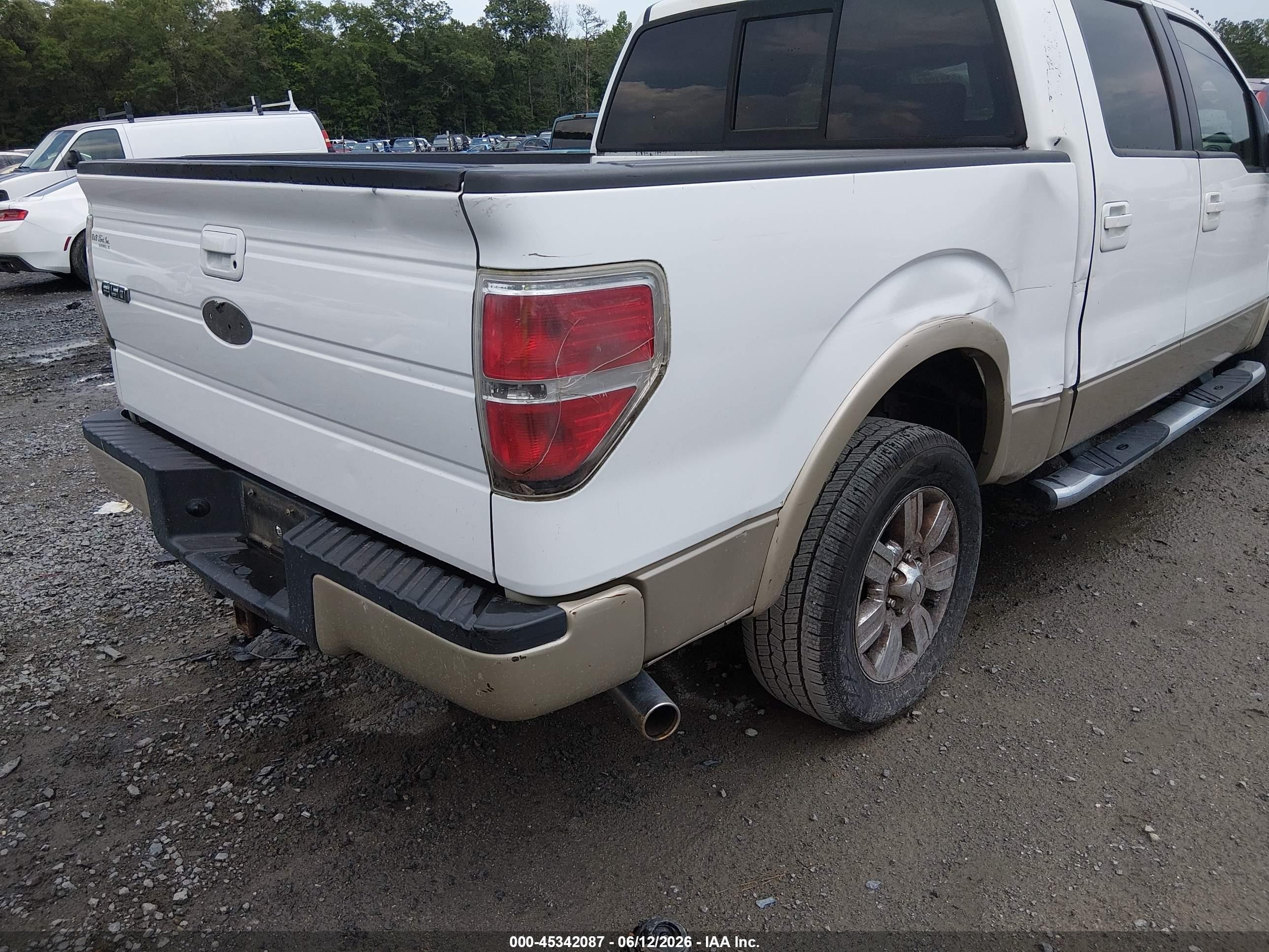 2009 Ford F-150 King Ranch/lariat/platinum/xl/xlt White vin: 1FTPW12V69FB45825