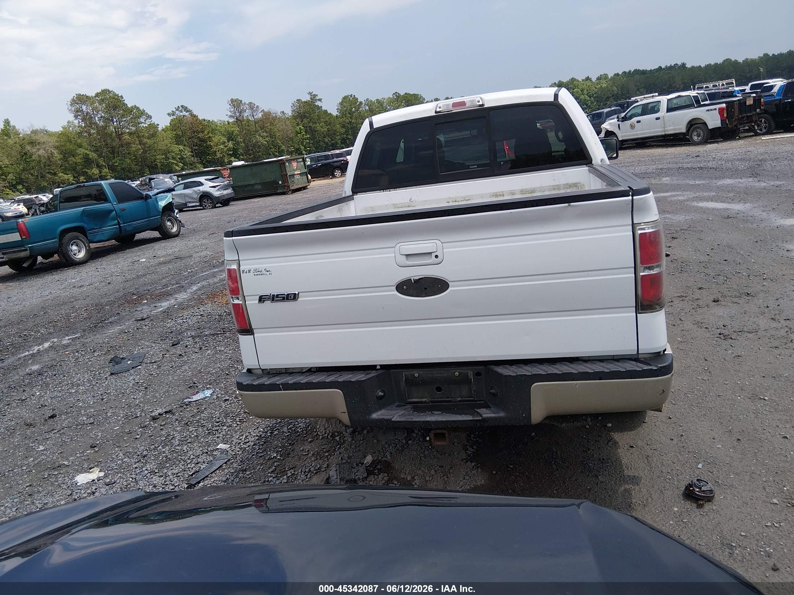 2009 Ford F-150 King Ranch/lariat/platinum/xl/xlt White vin: 1FTPW12V69FB45825