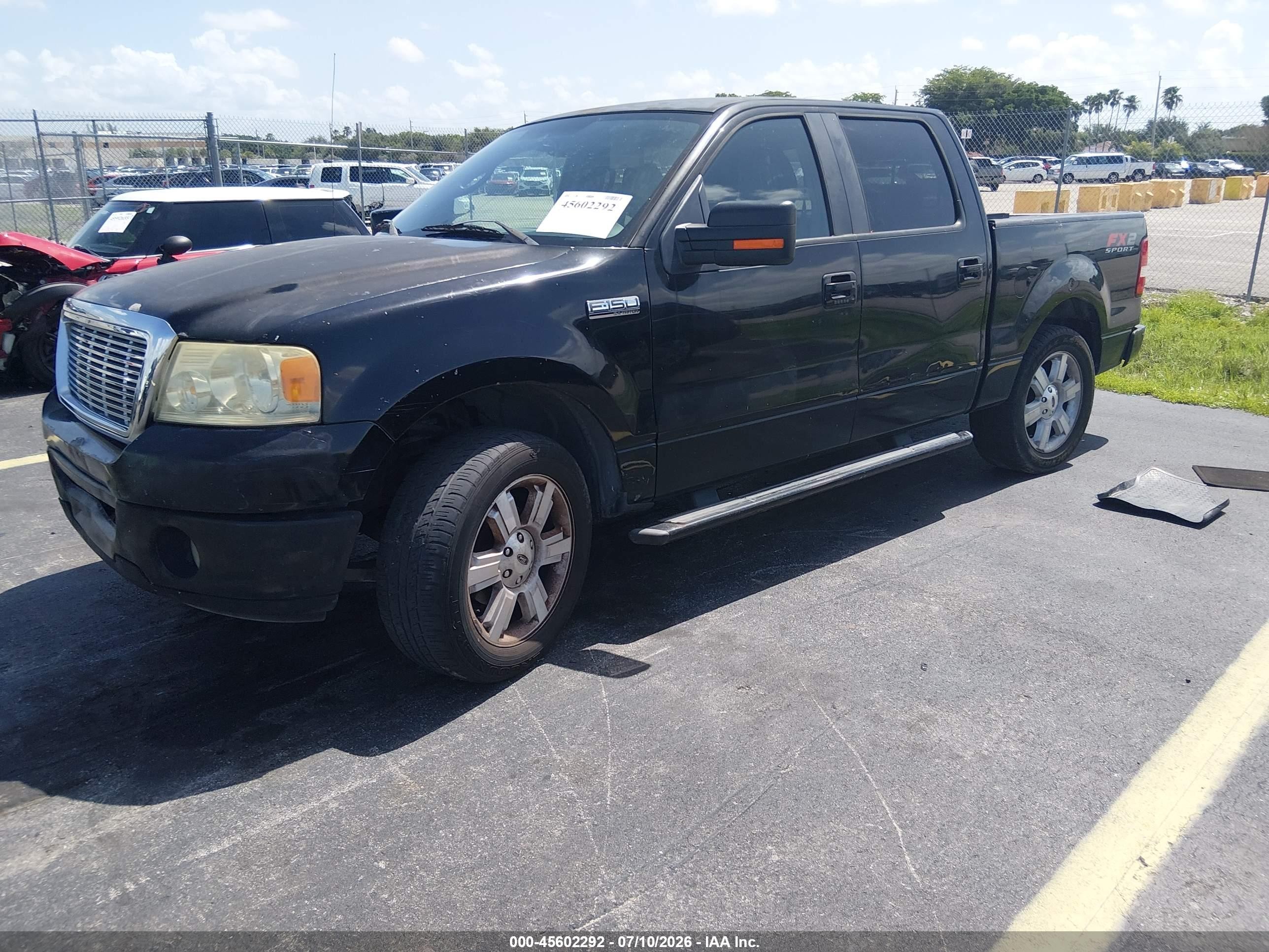 2007 Ford F-150 Lariat/xlt Black vin: 1FTPW12V77KA71870