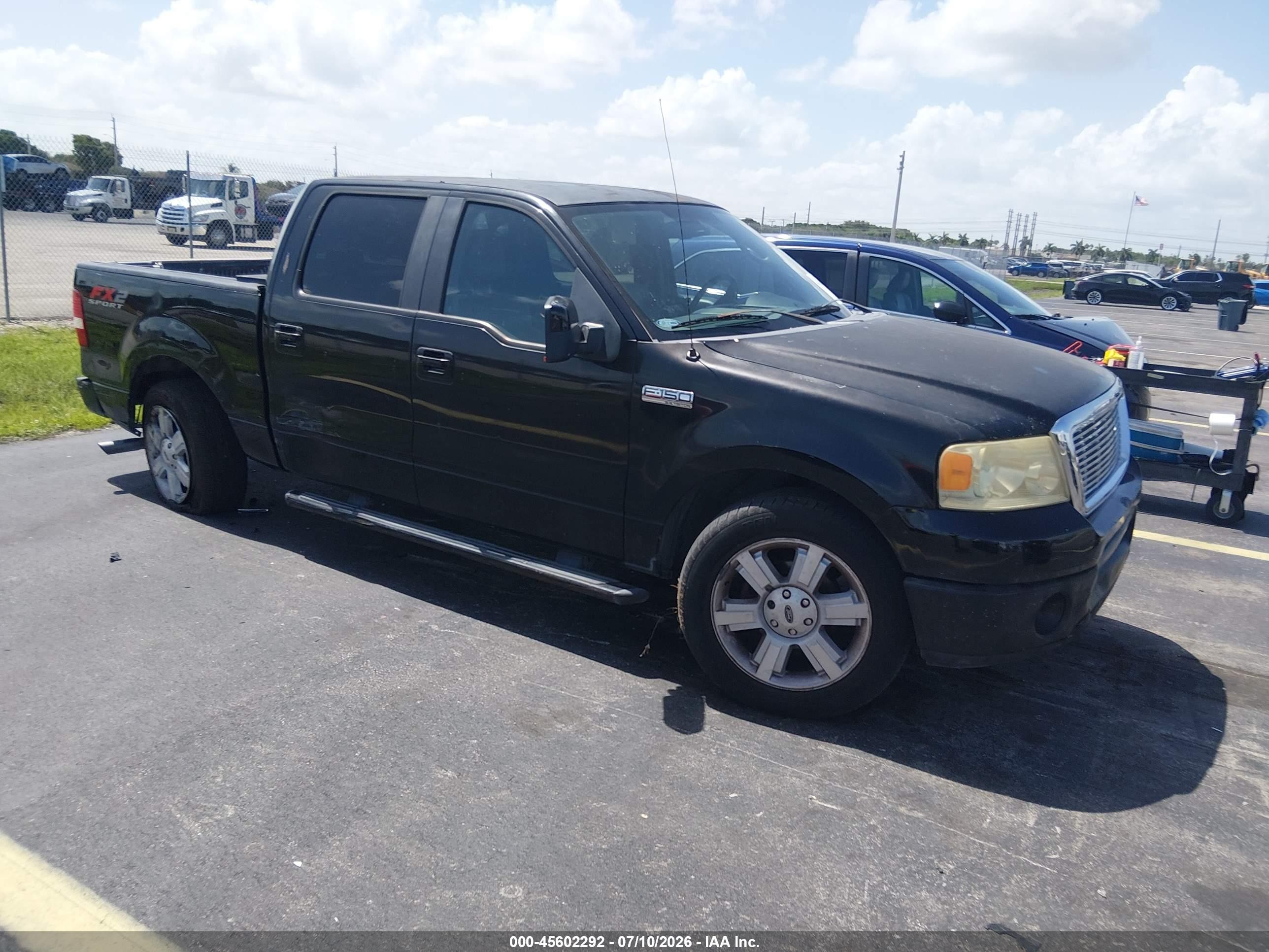 2007 Ford F-150 Lariat/xlt Black vin: 1FTPW12V77KA71870
