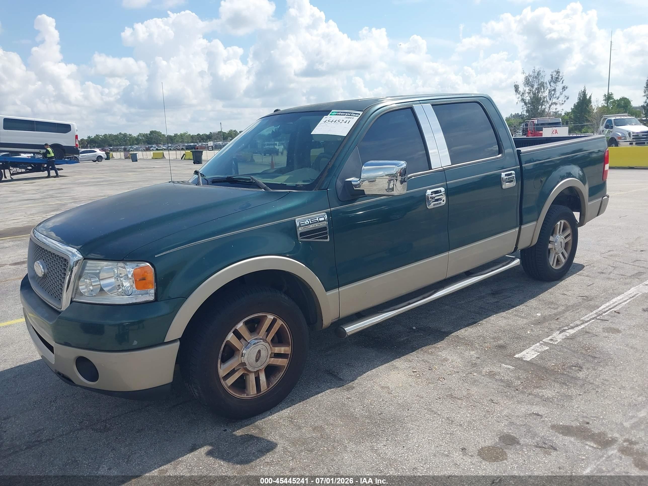 2007 Ford F-150 Lariat/xlt Green vin: 1FTPW12V77KA94050