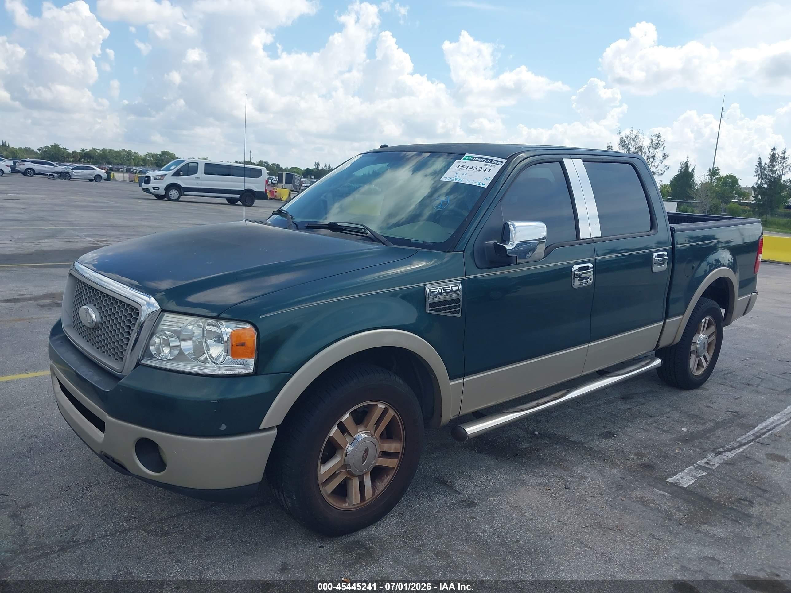2007 Ford F-150 Lariat/xlt Green vin: 1FTPW12V77KA94050