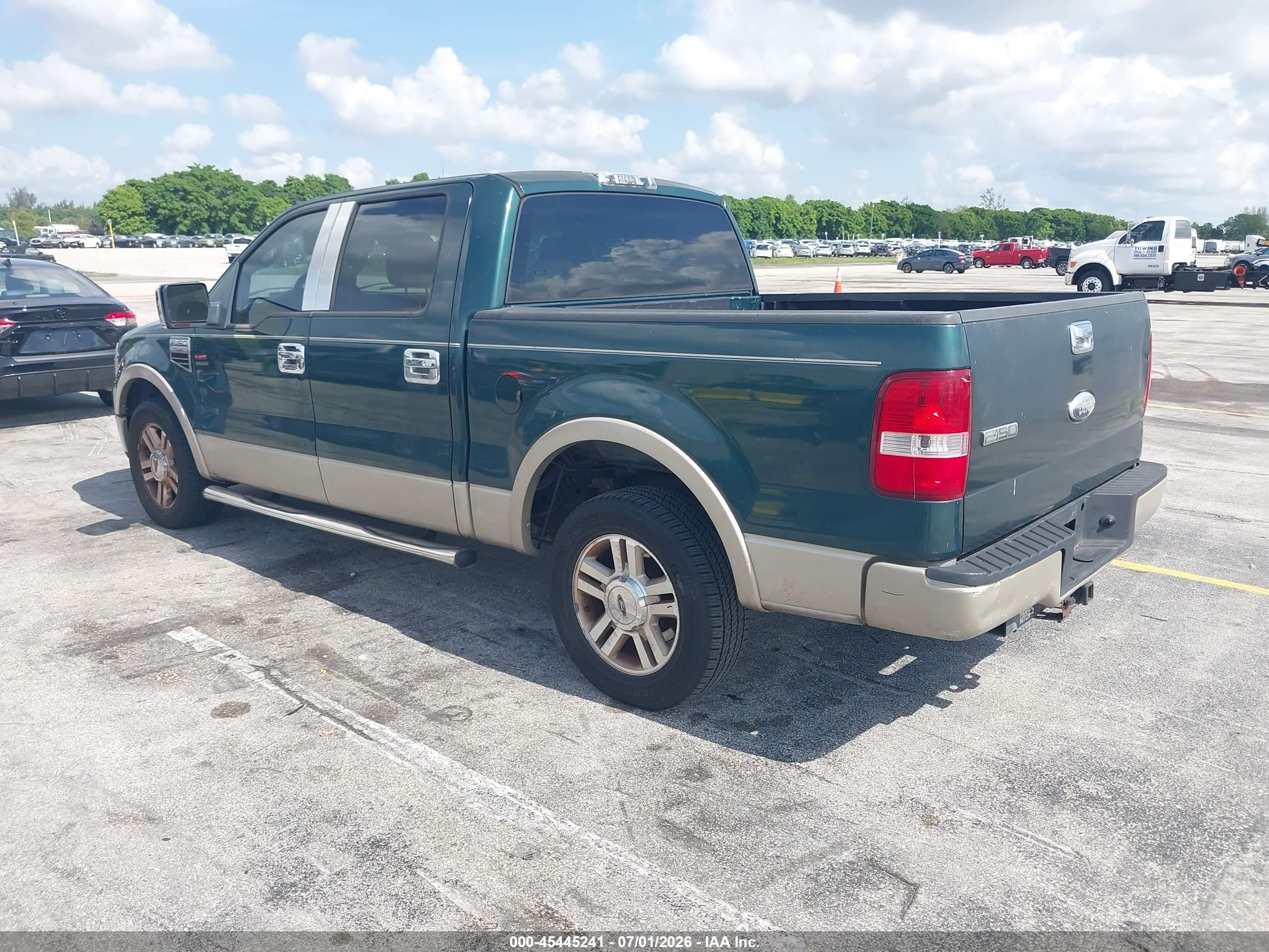 2007 Ford F-150 Lariat/xlt Green vin: 1FTPW12V77KA94050