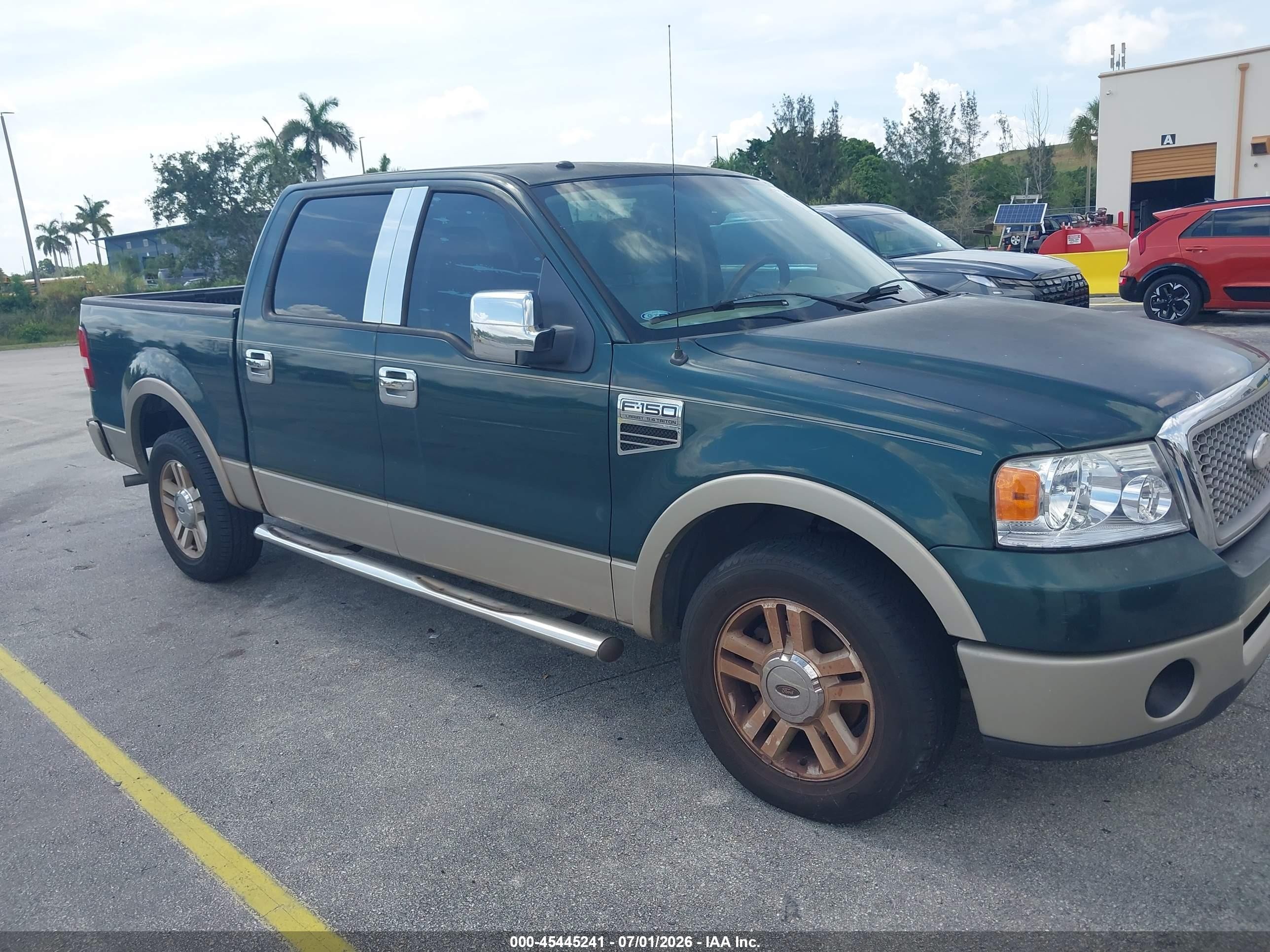 2007 Ford F-150 Lariat/xlt Green vin: 1FTPW12V77KA94050