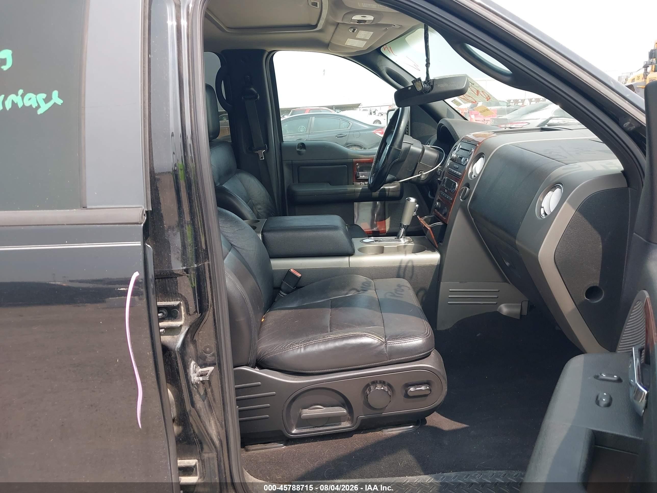 2008 Ford F-150 Lariat Black vin: 1FTPW12V78FB23735