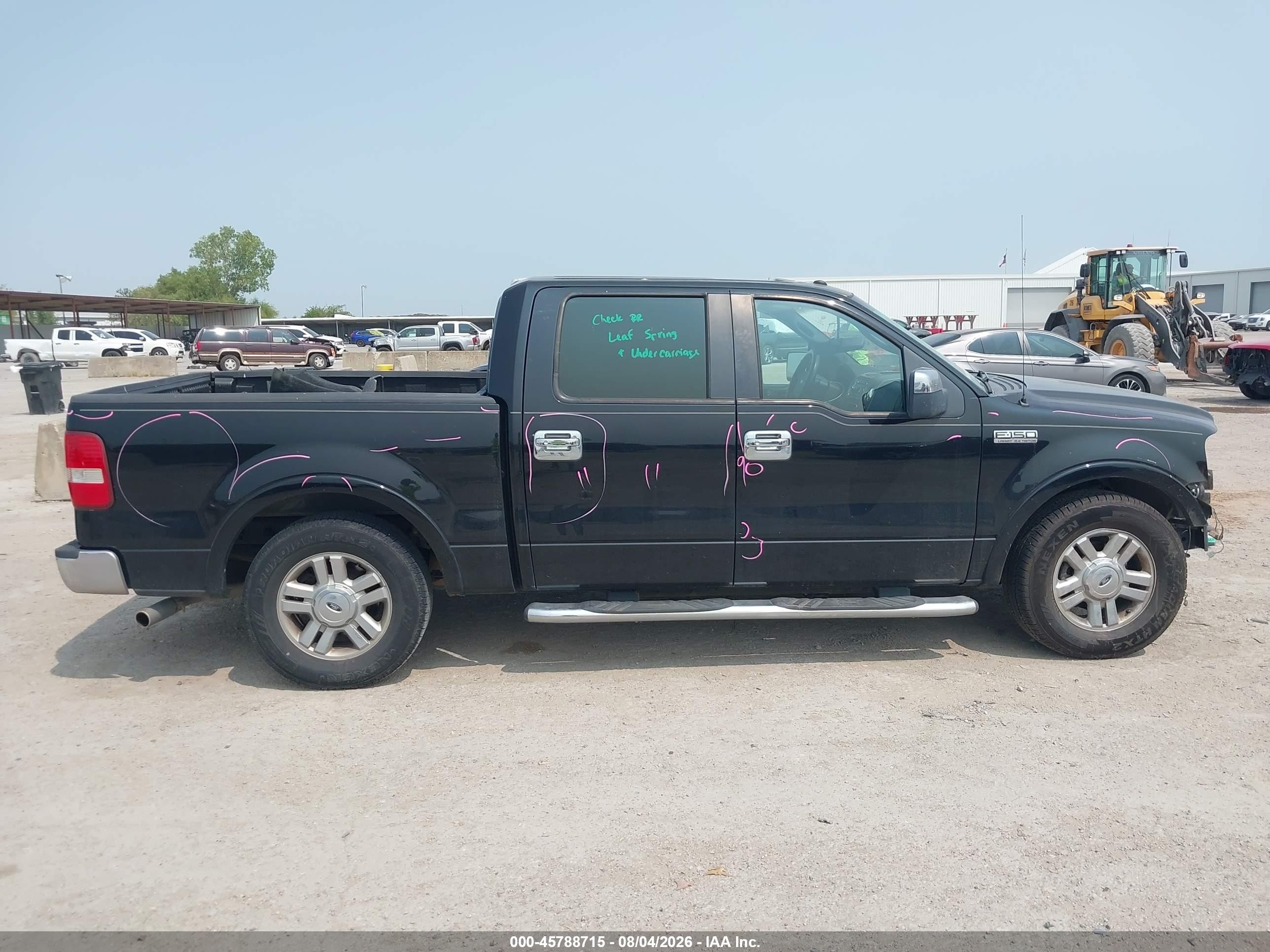 2008 Ford F-150 Lariat Black vin: 1FTPW12V78FB23735