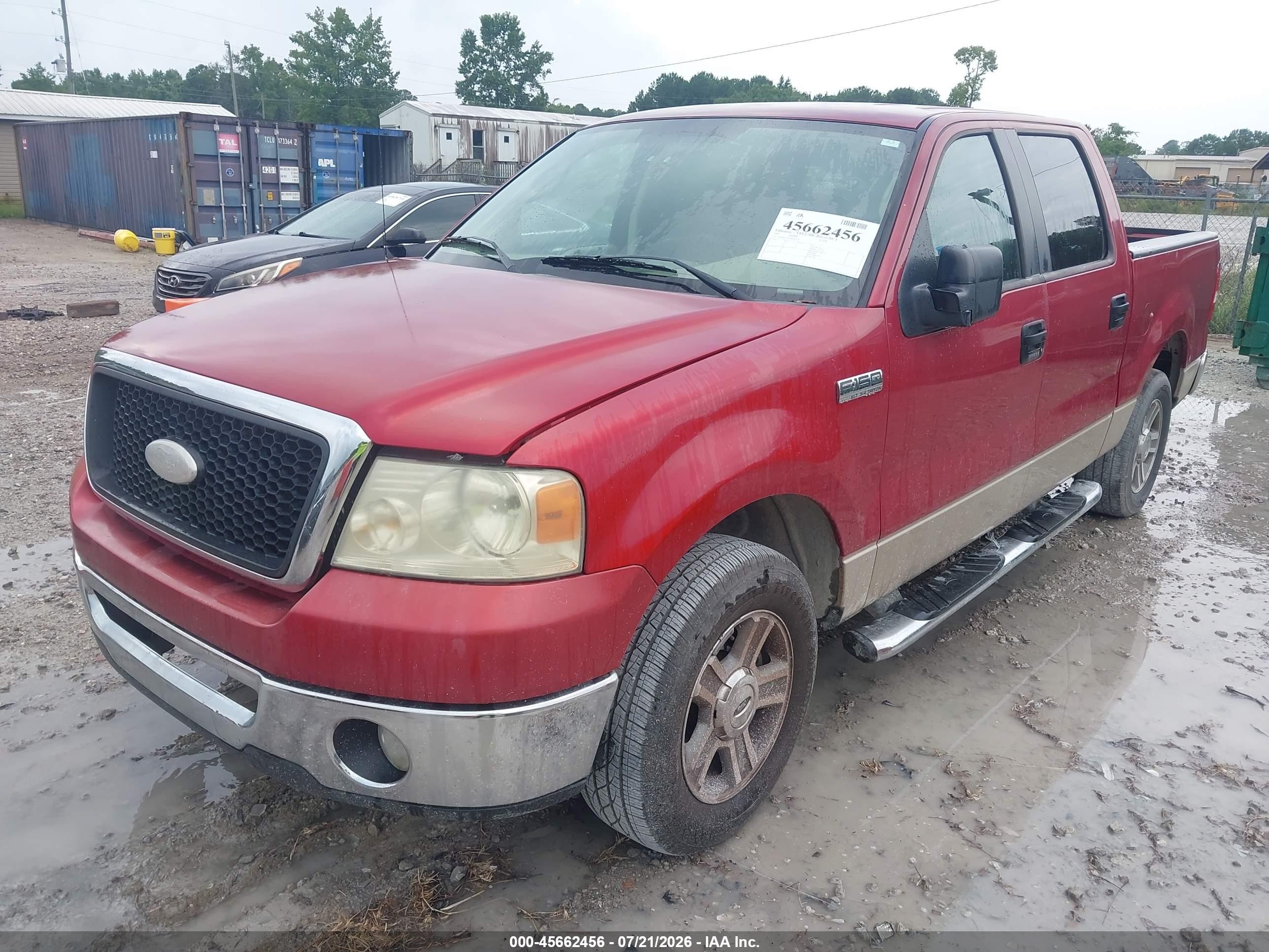 2007 Ford F-150 Lariat/xlt Red vin: 1FTPW12V87KB02429