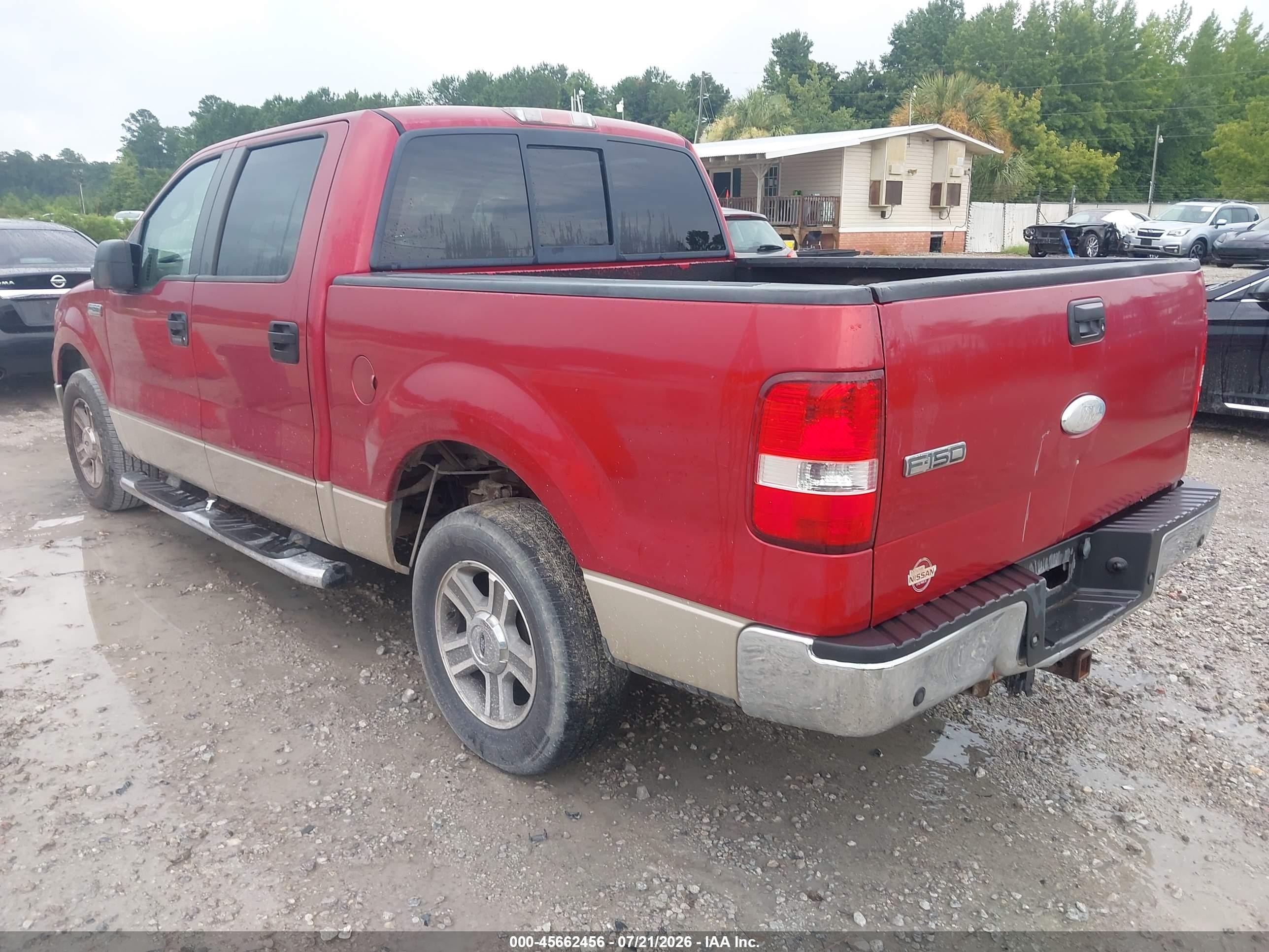 2007 Ford F-150 Lariat/xlt Red vin: 1FTPW12V87KB02429