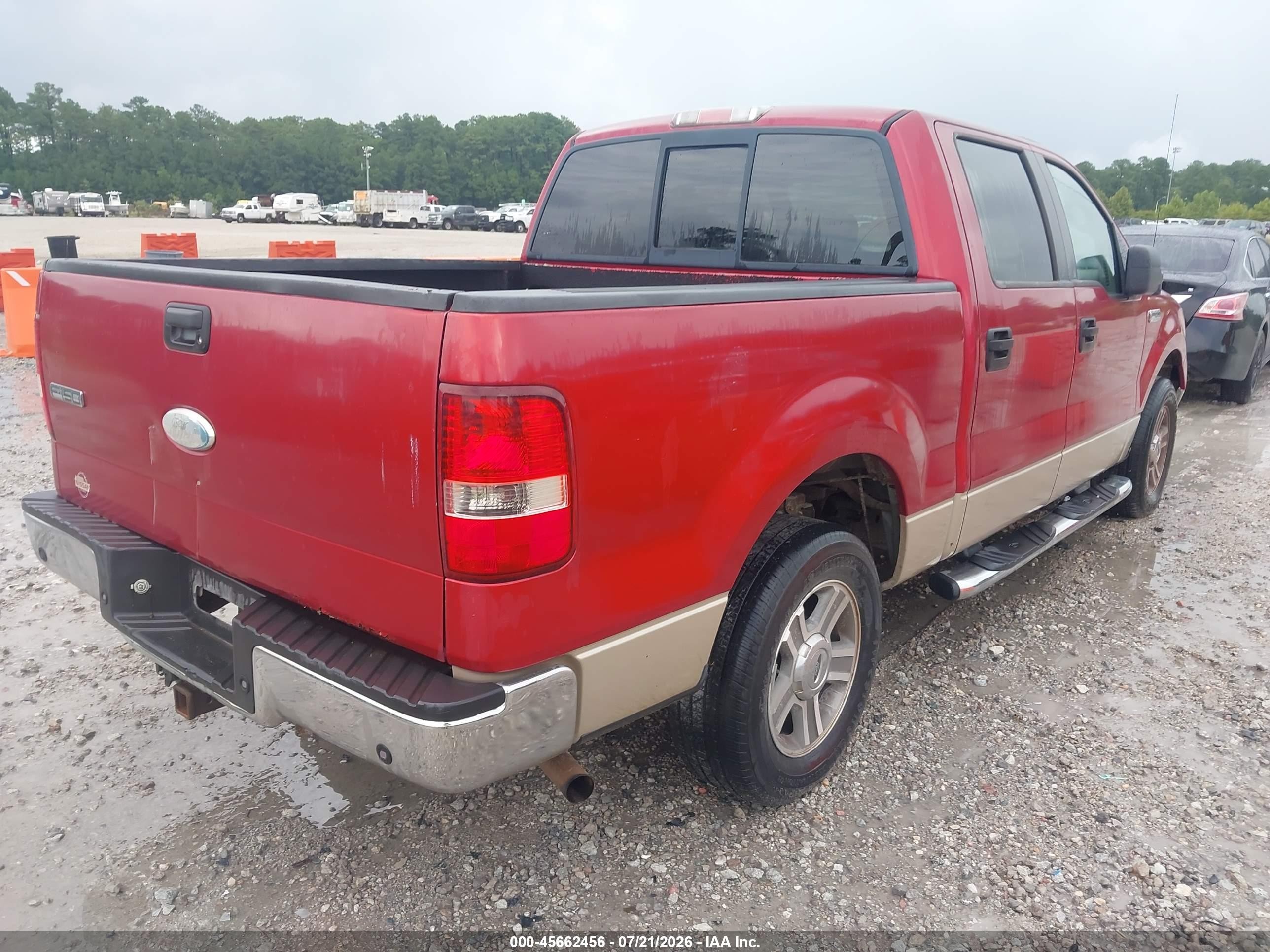 2007 Ford F-150 Lariat/xlt Red vin: 1FTPW12V87KB02429
