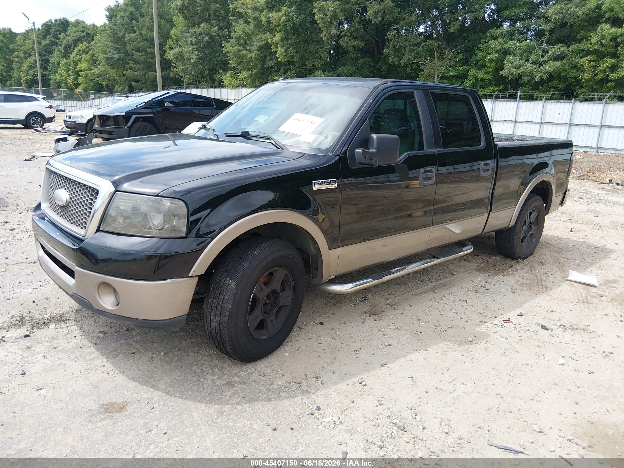 2006 Ford F-150 Lariat/xlt Black vin: 1FTPW12V96FA85499