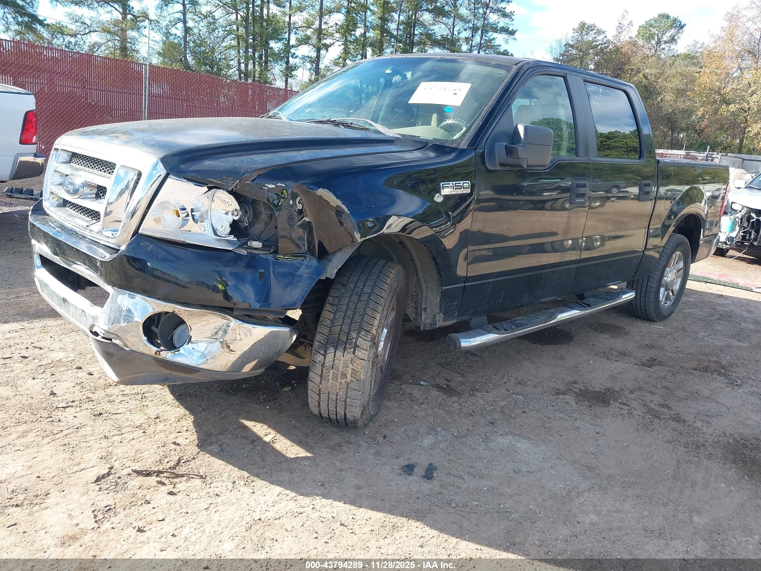 2007 Ford F-150 Lariat/xlt Black vin: 1FTPW12V97FA79123