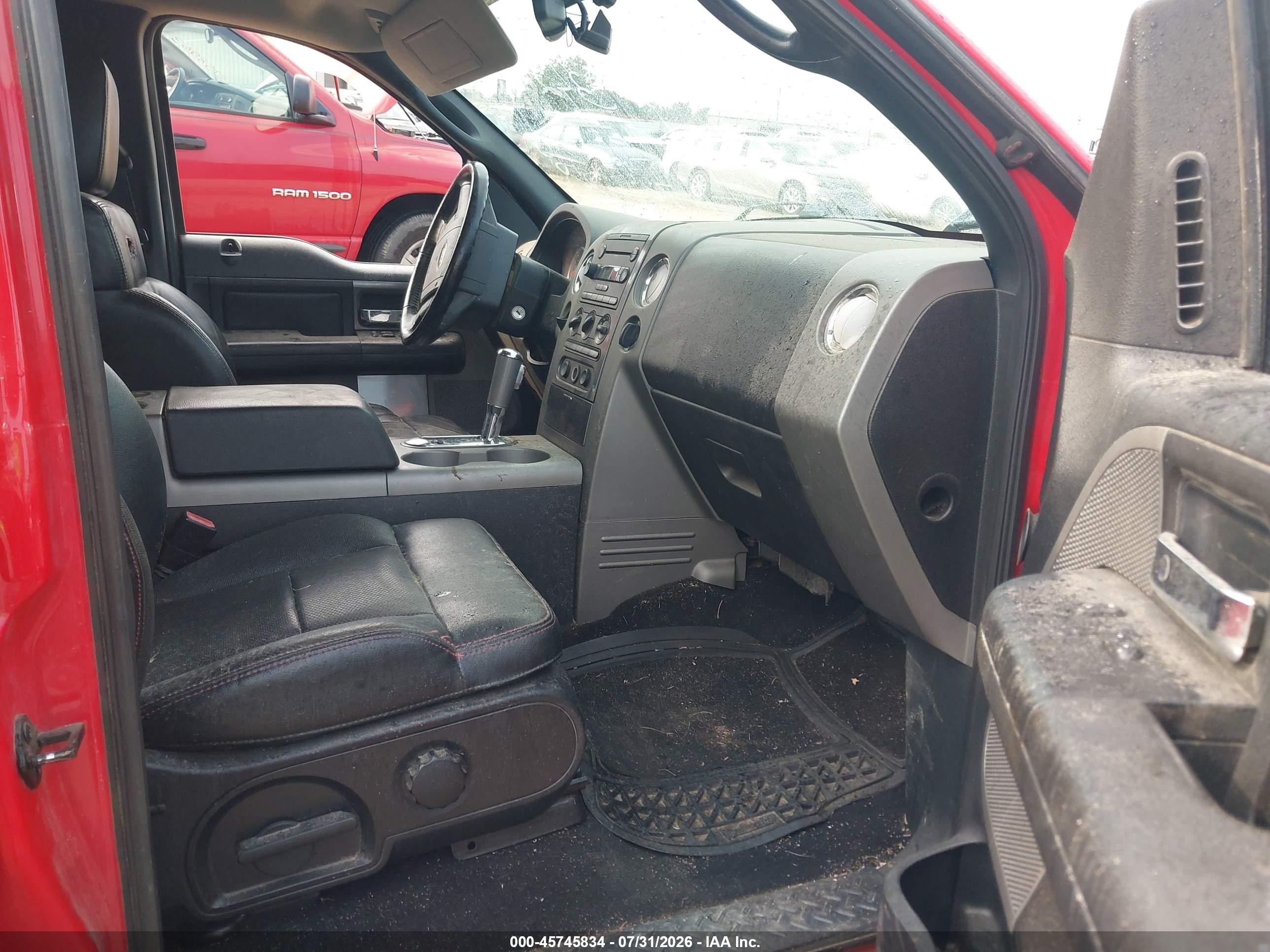 2007 Ford F-150 Lariat/xlt Red vin: 1FTPW12V97KB64826