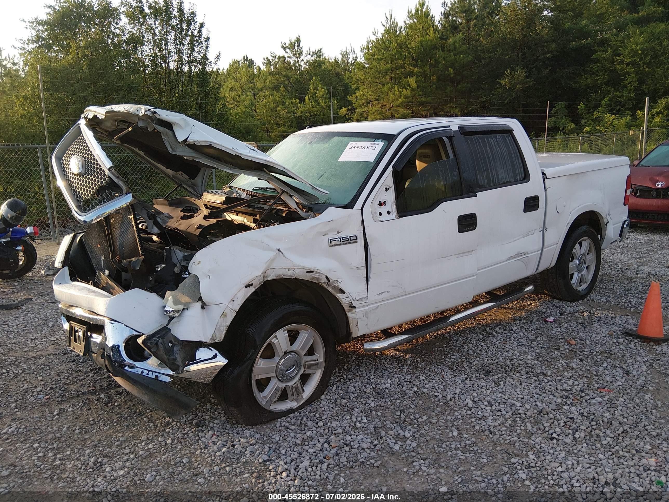 2006 Ford F-150 Lariat/xlt White vin: 1FTPW12VX6KC46241