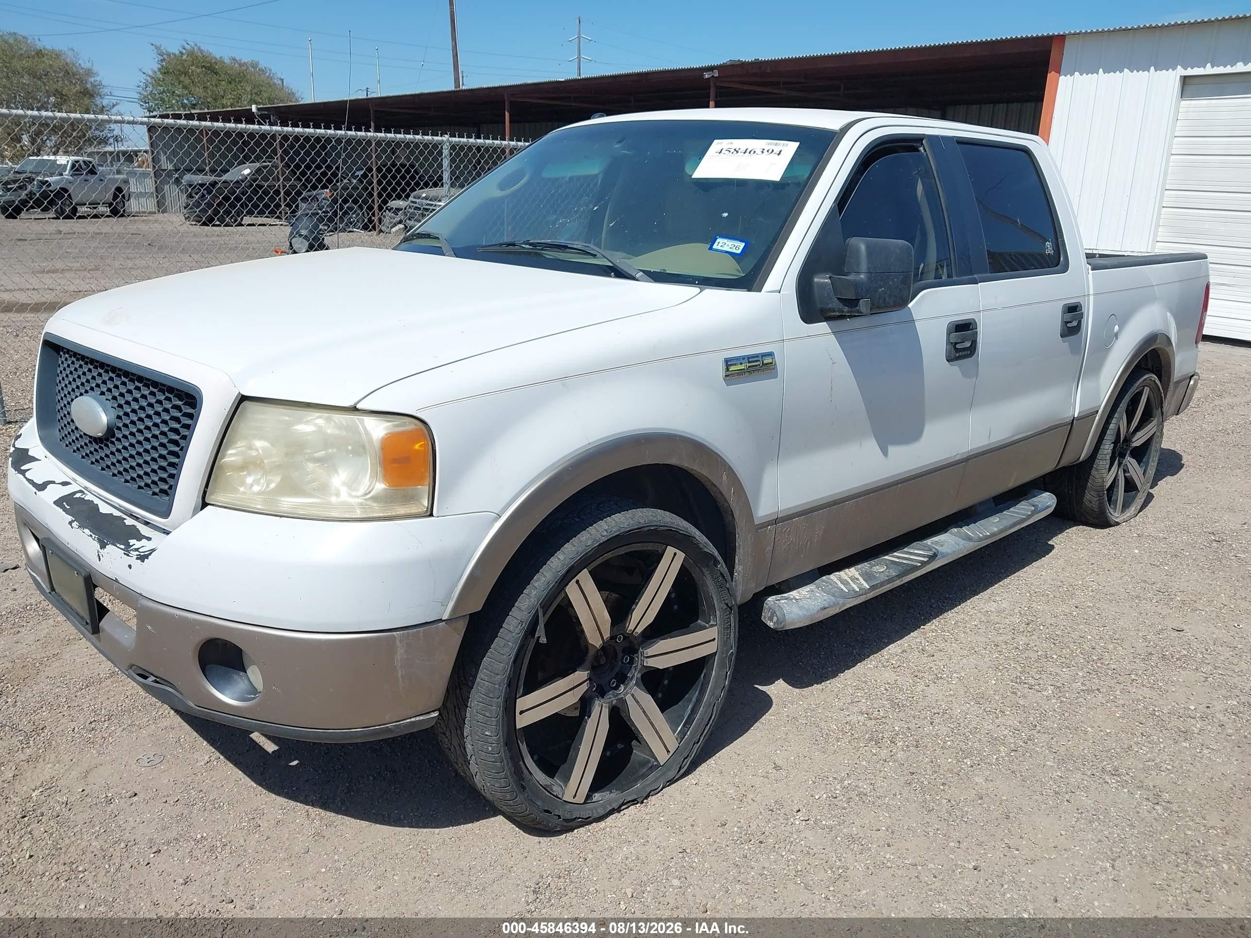 2006 Ford F-150 Lariat/xlt White vin: 1FTPW12VX6KD72776