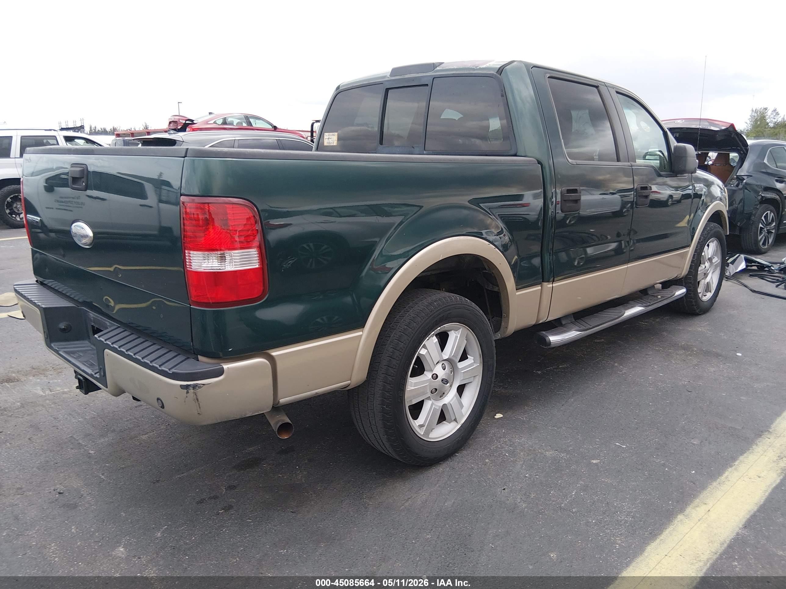 2007 Ford F-150 Lariat/xlt Зеленый vin: 1FTPW12VX7KA96214