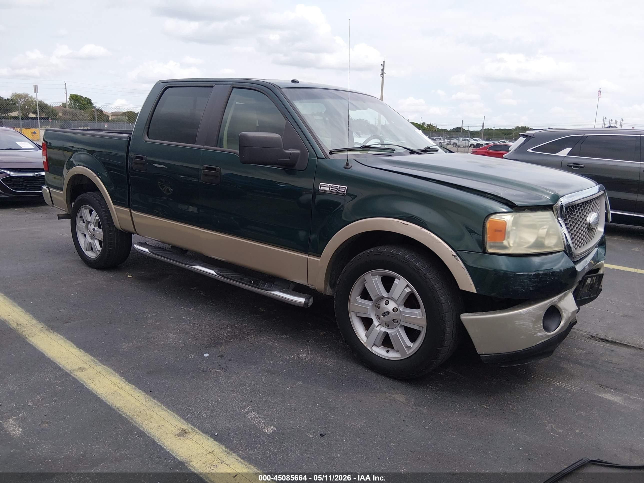 2007 Ford F-150 Lariat/xlt Green vin: 1FTPW12VX7KA96214