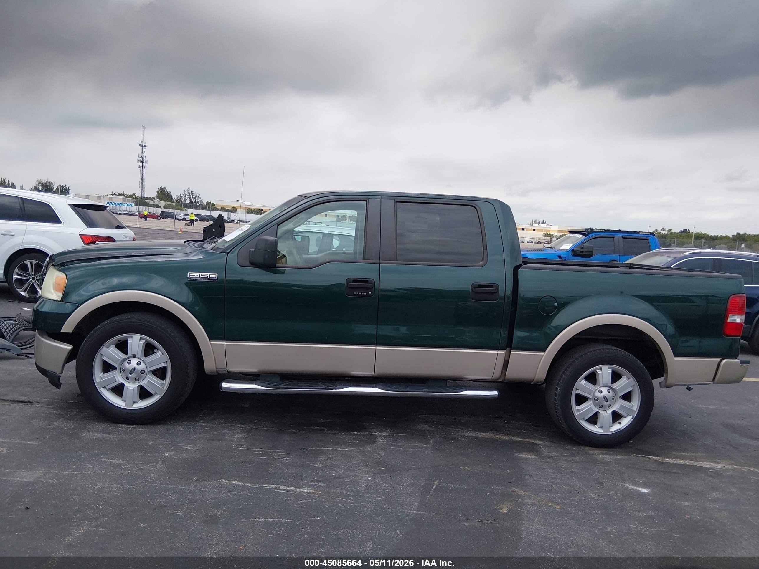 2007 Ford F-150 Lariat/xlt Зеленый vin: 1FTPW12VX7KA96214