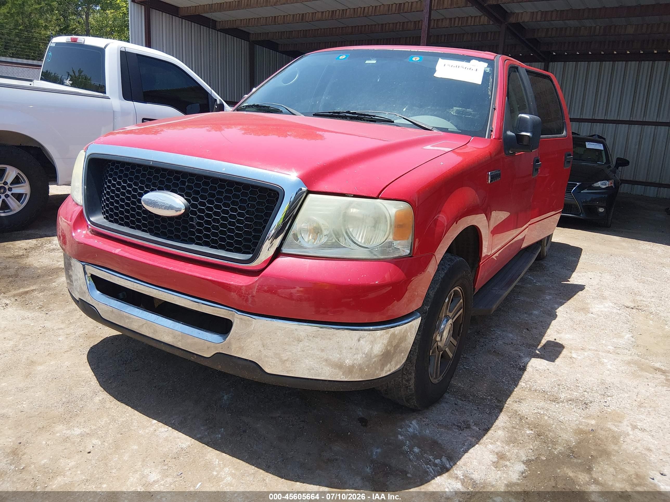 2007 Ford F-150 Lariat/xlt Red vin: 1FTPW12VX7KB54340
