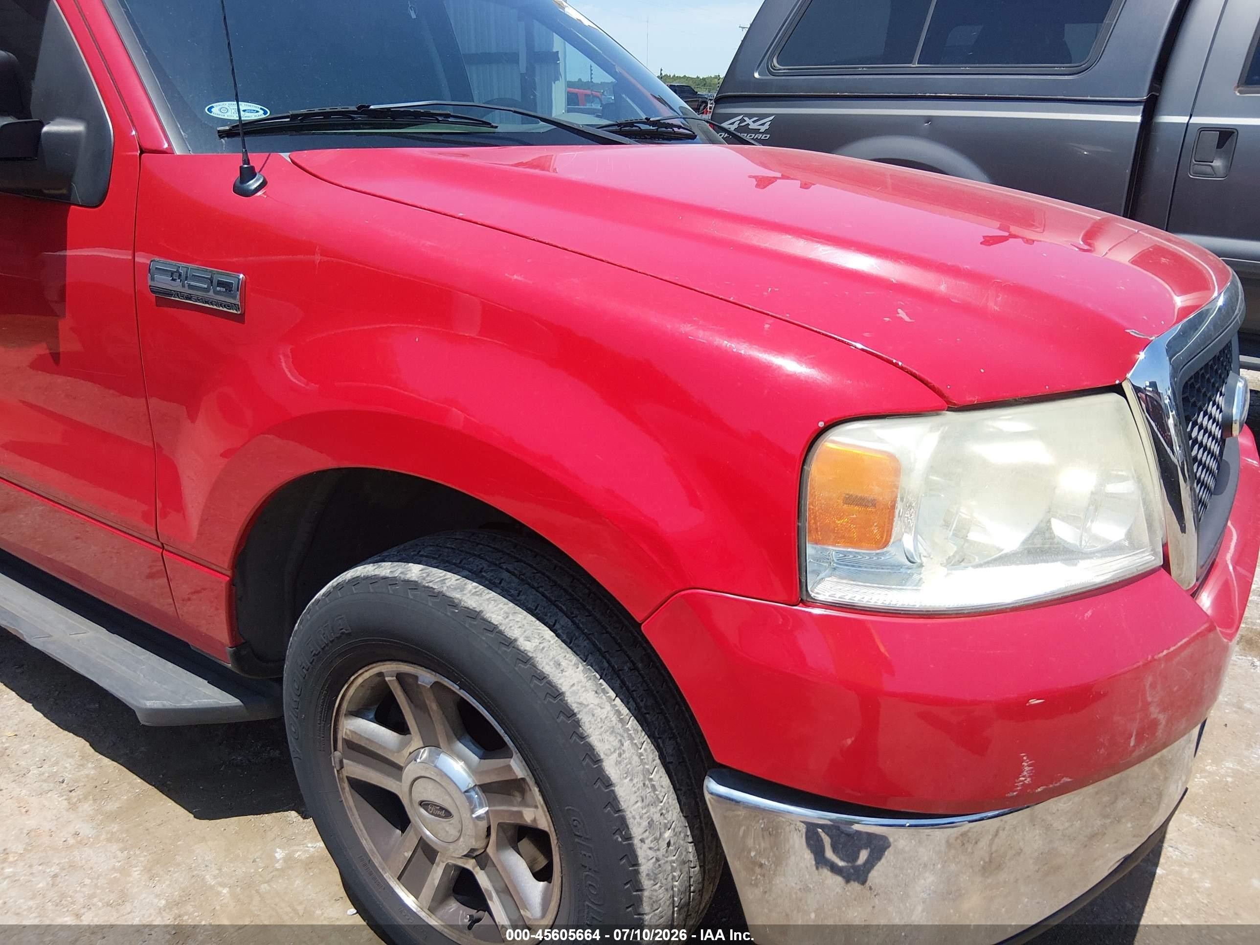 2007 Ford F-150 Lariat/xlt Red vin: 1FTPW12VX7KB54340