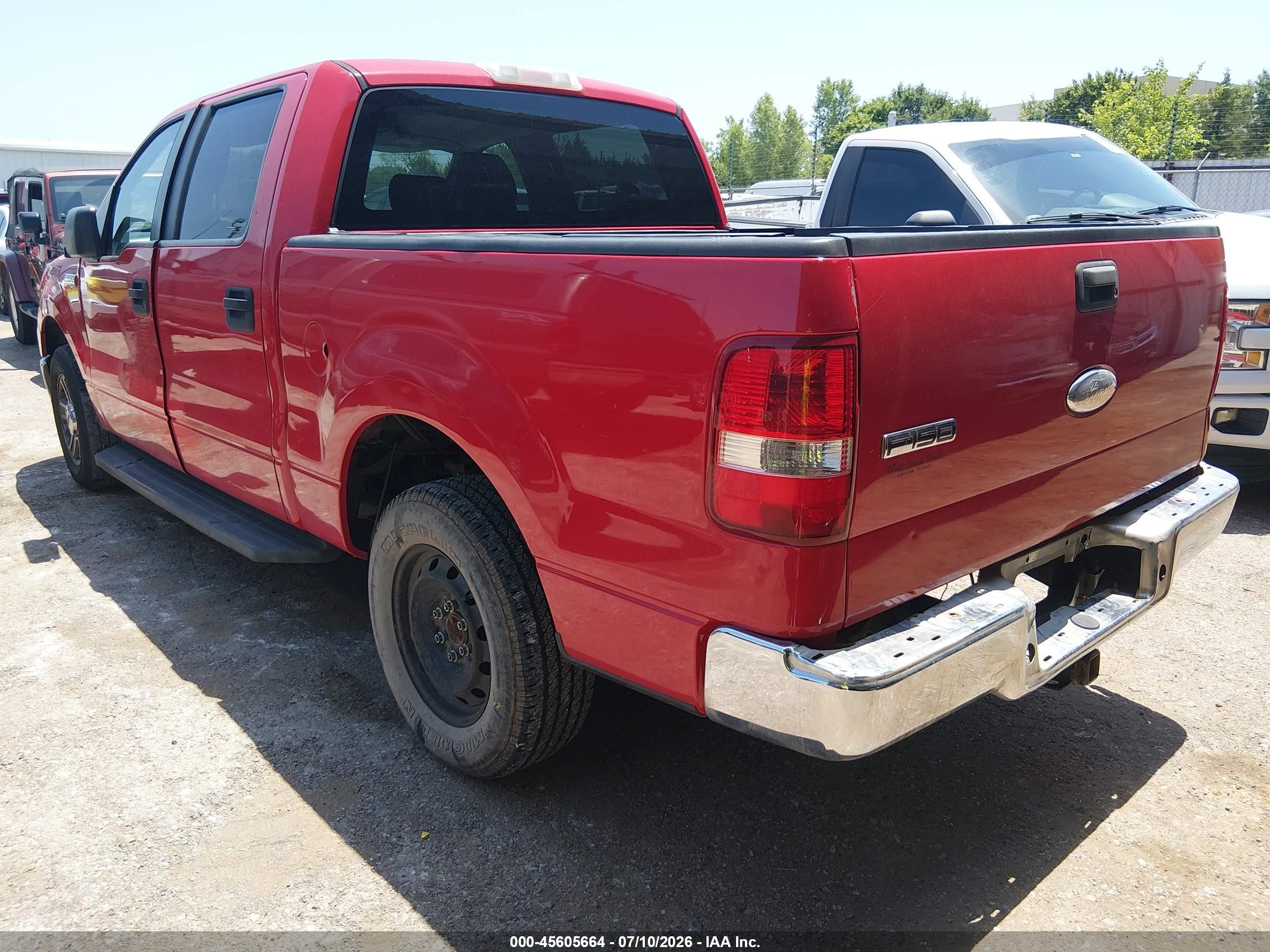 2007 Ford F-150 Lariat/xlt Red vin: 1FTPW12VX7KB54340