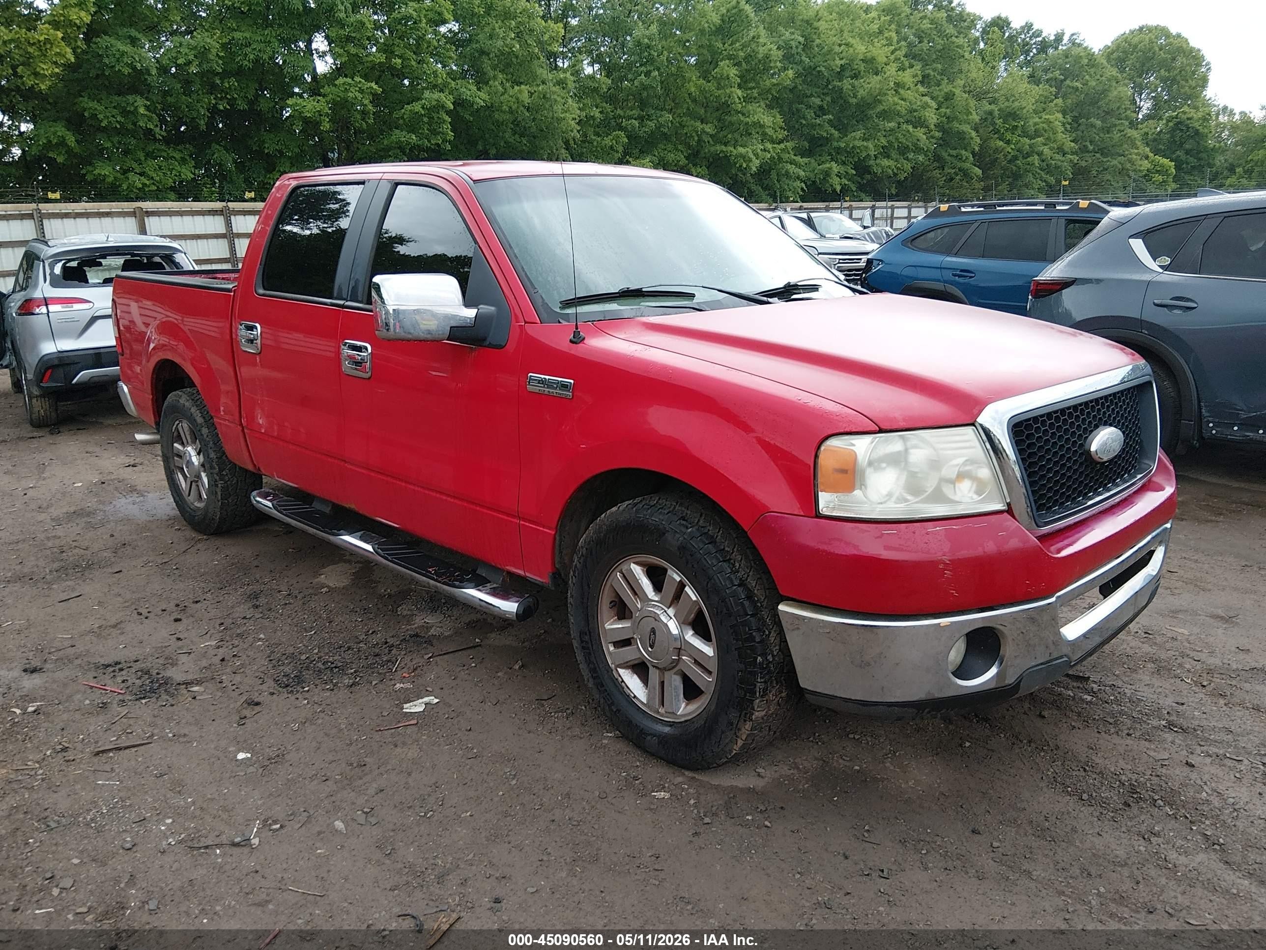 2007 Ford F-150 Lariat/xlt Red vin: 1FTPW12VX7KC96753