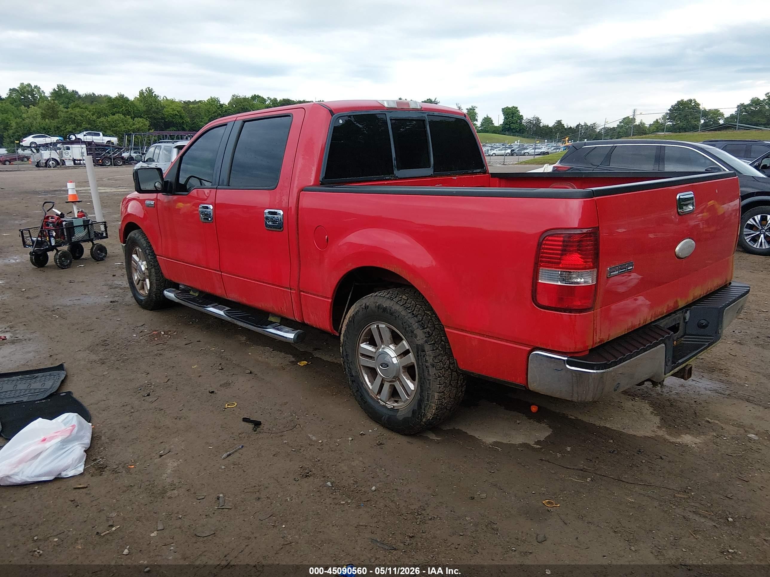 2007 Ford F-150 Lariat/xlt Red vin: 1FTPW12VX7KC96753