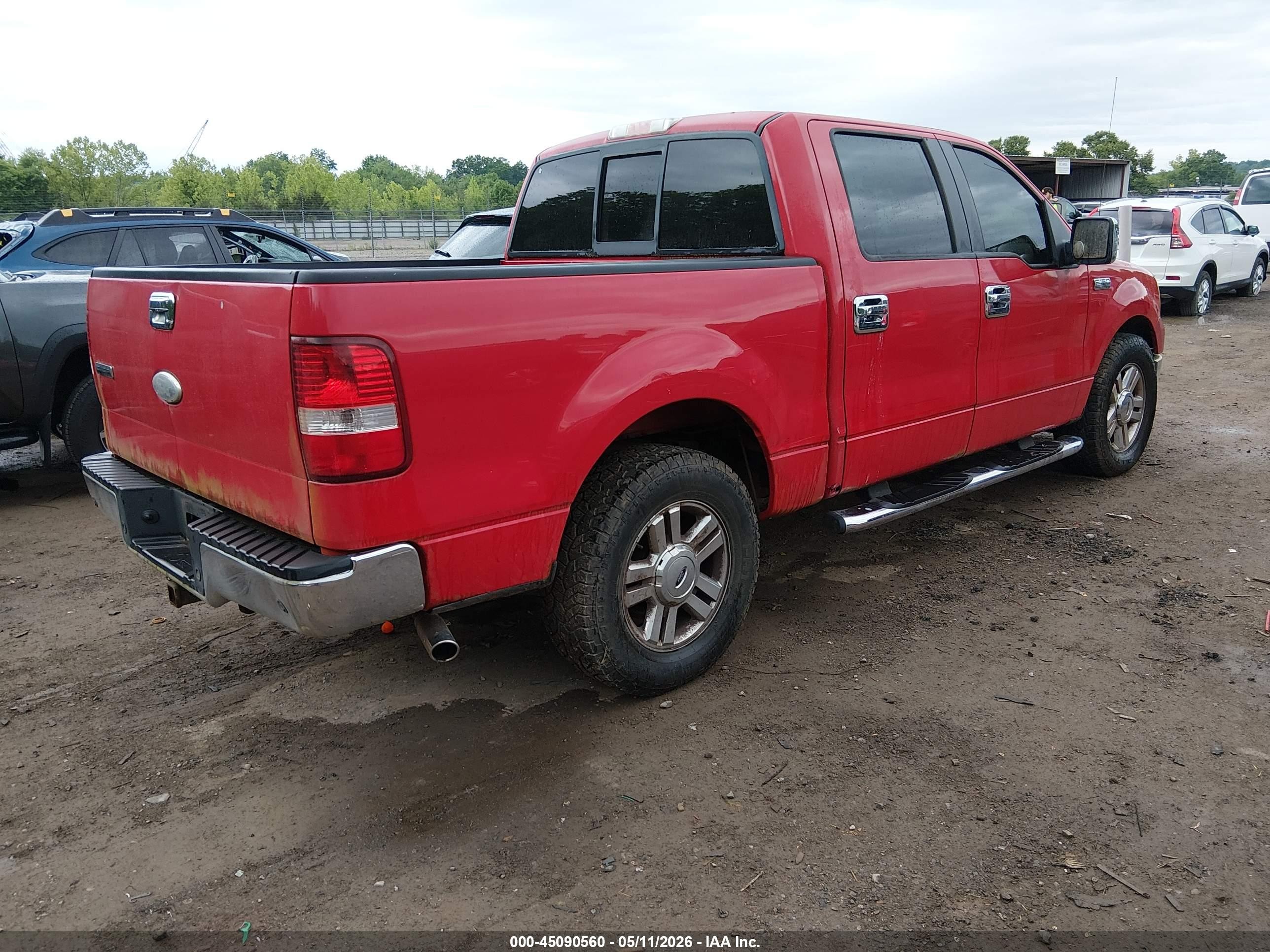 2007 Ford F-150 Lariat/xlt Red vin: 1FTPW12VX7KC96753