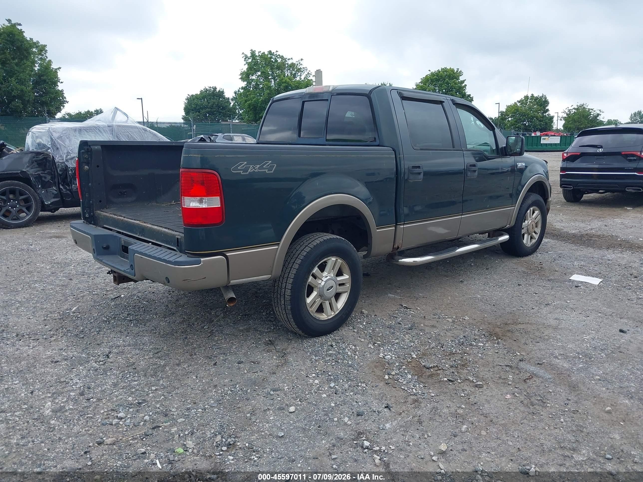 2004 Ford F-150 Fx4/lariat/xlt Green vin: 1FTPW14504KA74277