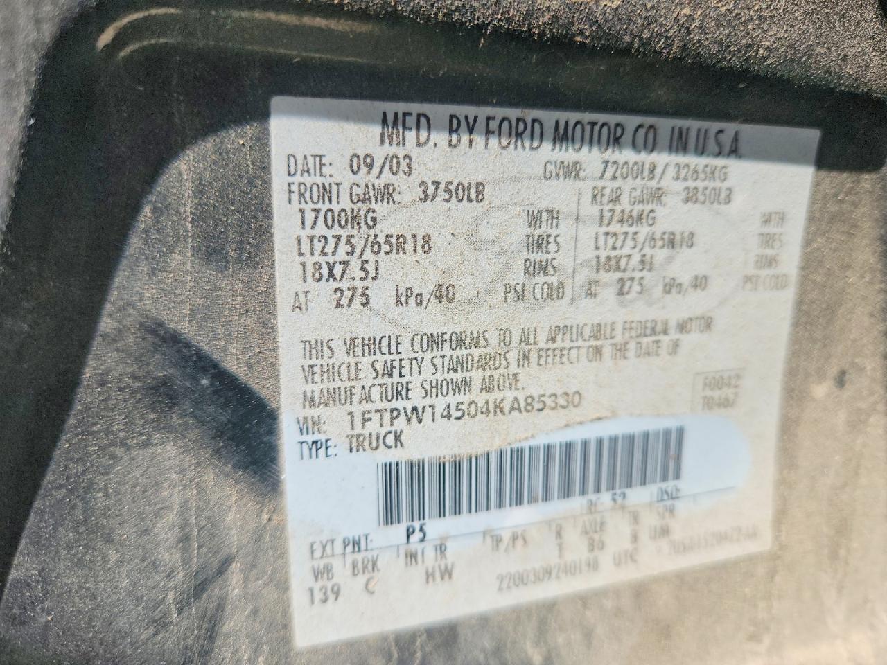 2004 Ford F150 Supercrew Green vin: 1FTPW14504KA85330