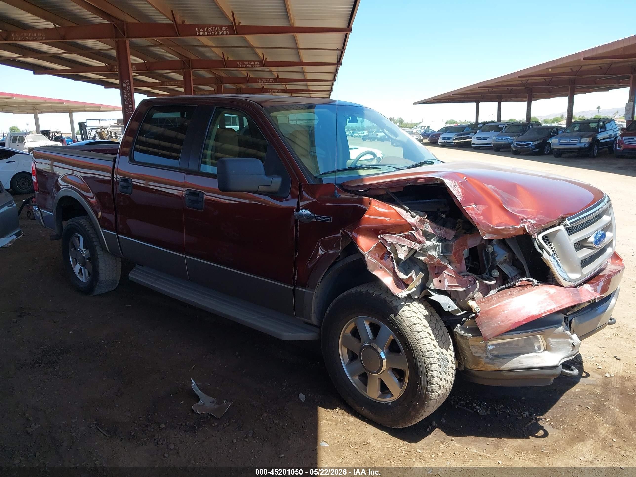 2005 Ford F-150 Fx4/lariat/xlt Red vin: 1FTPW14505KE05151
