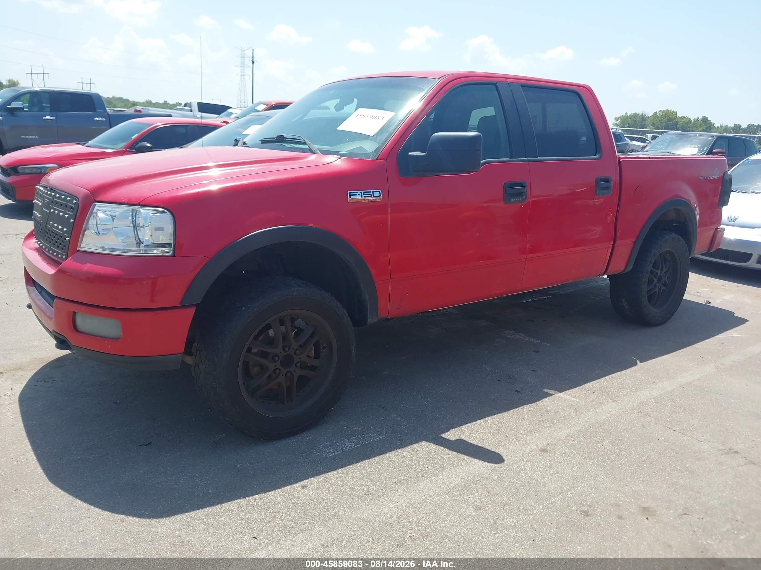 2005 Ford F-150 Fx4/lariat/xlt Red vin: 1FTPW14515KE86662