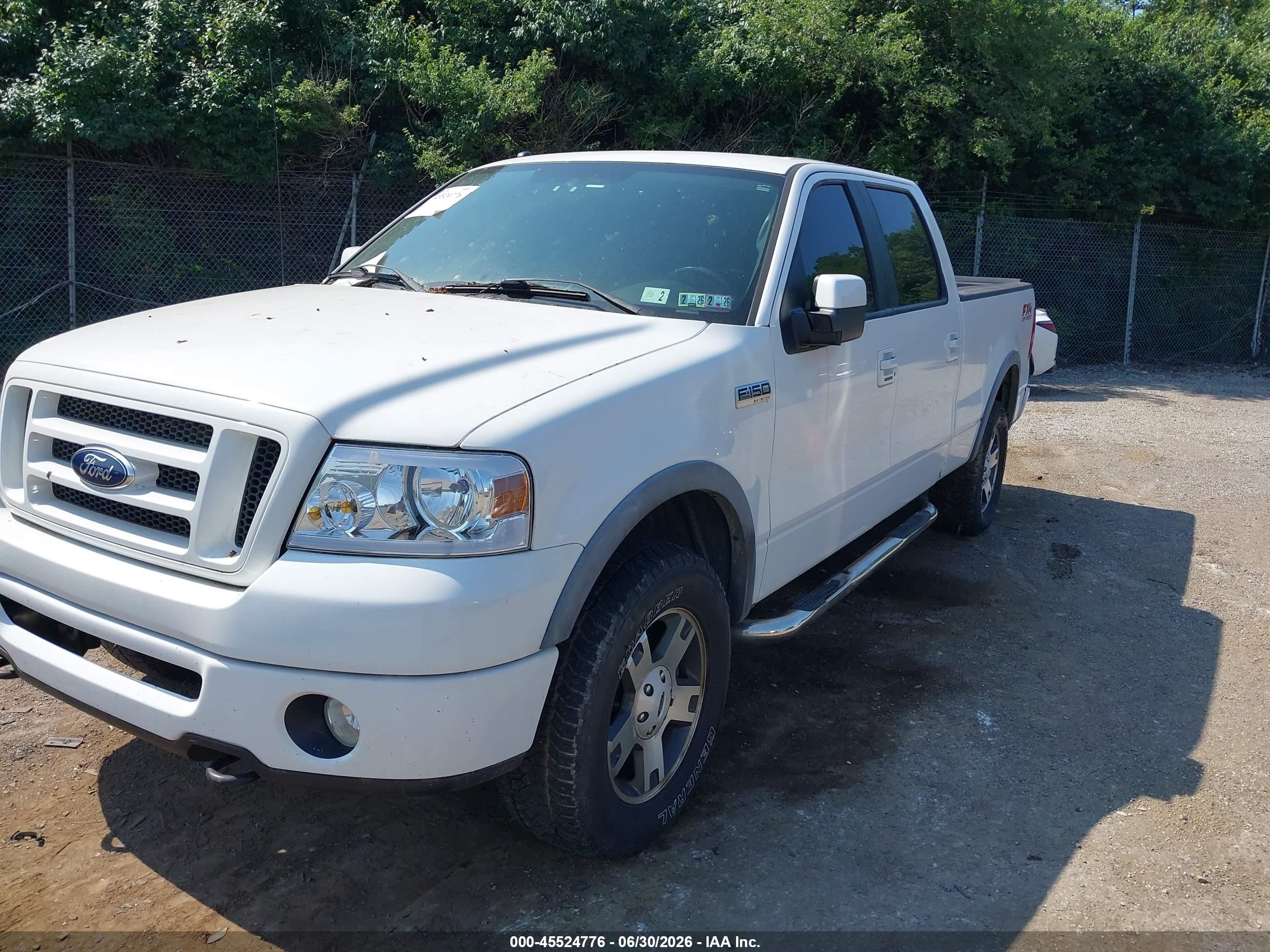 2008 Ford F-150 Fx4 White vin: 1FTPW14518FA12966
