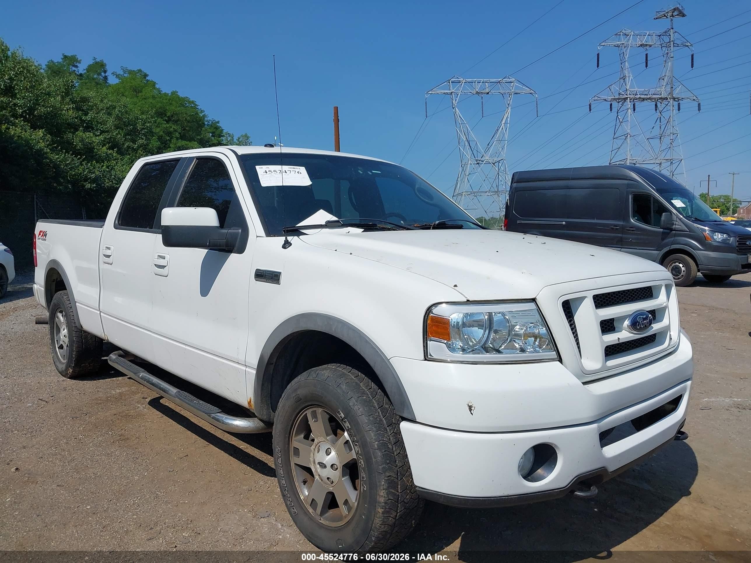 2008 Ford F-150 Fx4 White vin: 1FTPW14518FA12966
