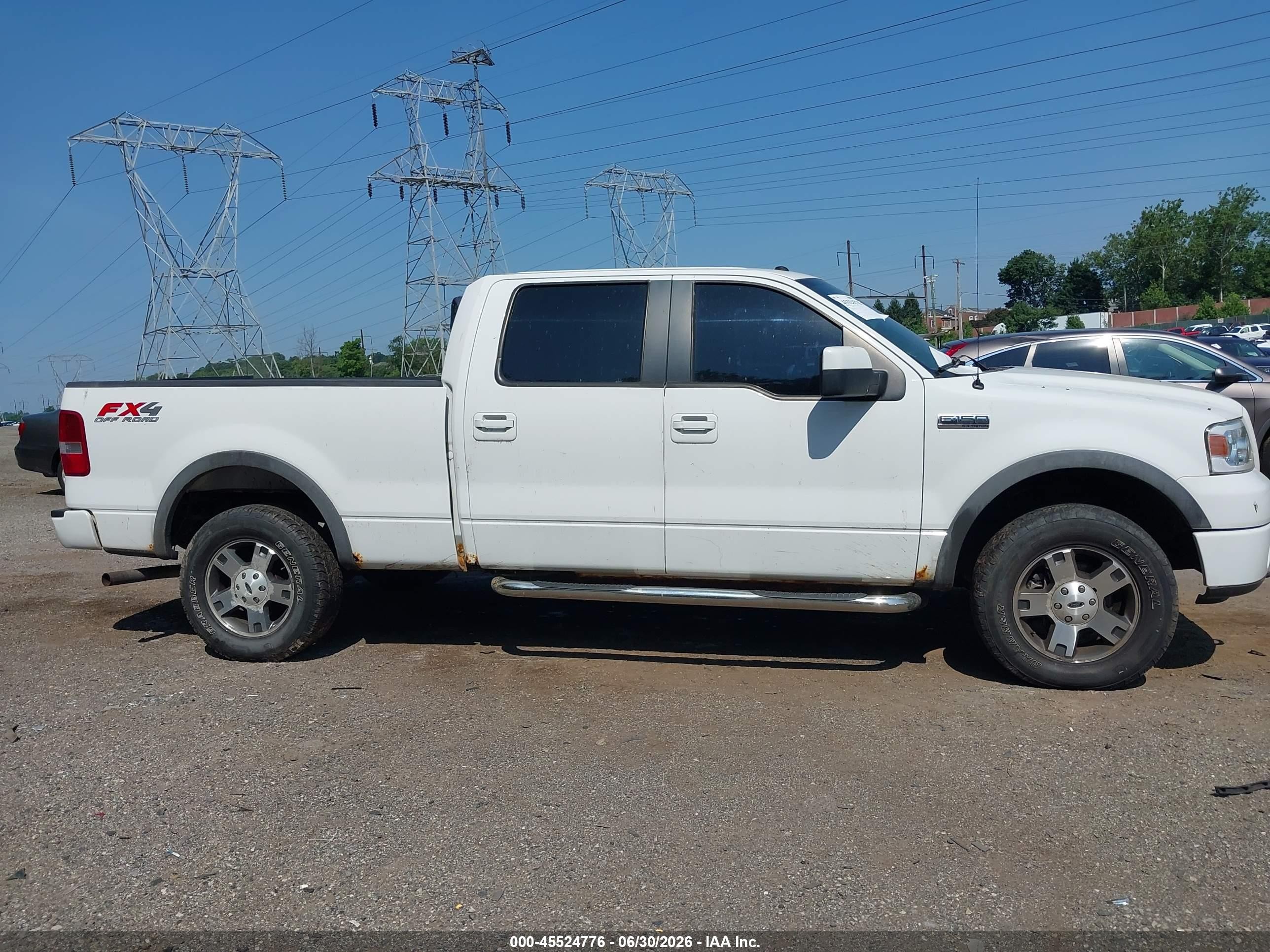 2008 Ford F-150 Fx4 White vin: 1FTPW14518FA12966