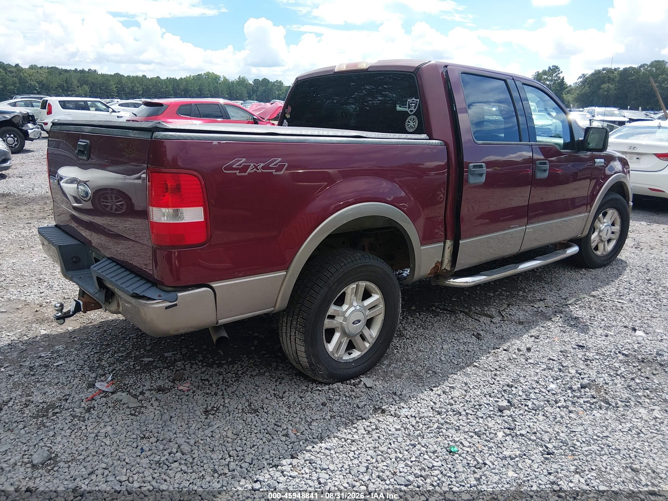 2004 Ford F150 Supercrew Maroon vin: 1FTPW14524KB93268