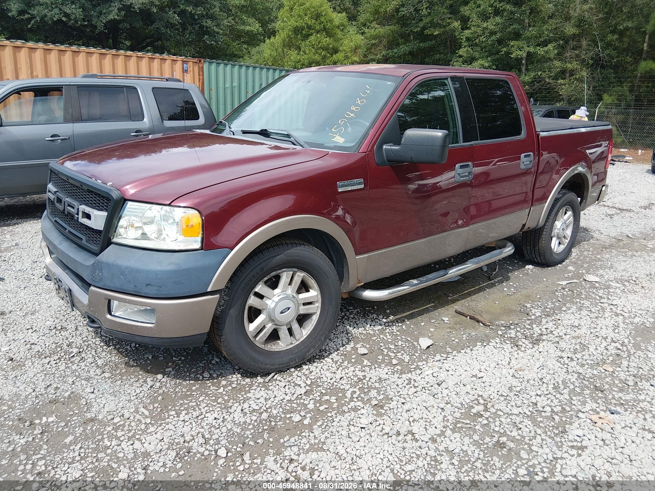 2004 Ford F150 Supercrew Maroon vin: 1FTPW14524KB93268