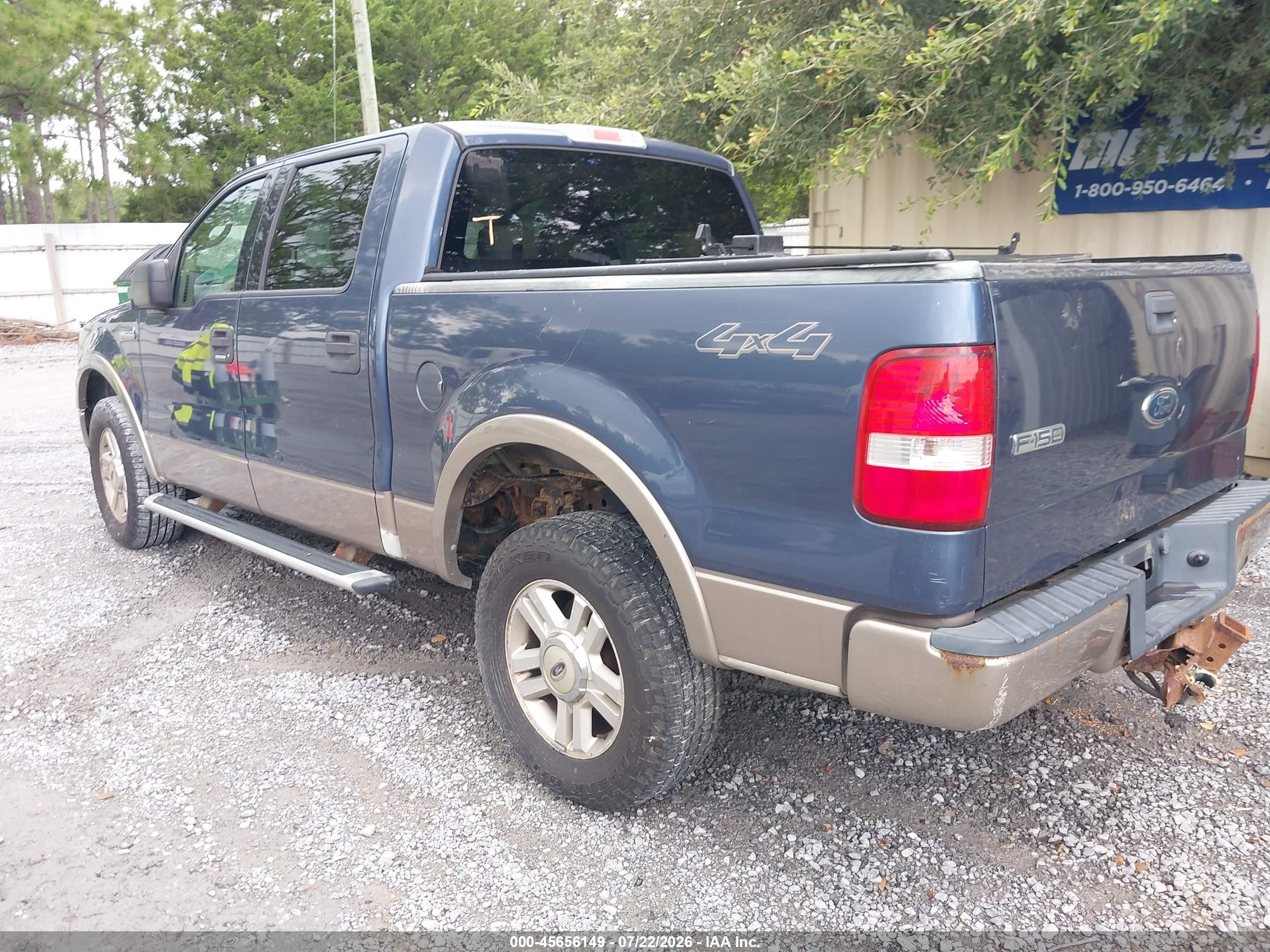 2004 Ford F-150 Fx4/lariat/xlt Blue vin: 1FTPW14524KC25233