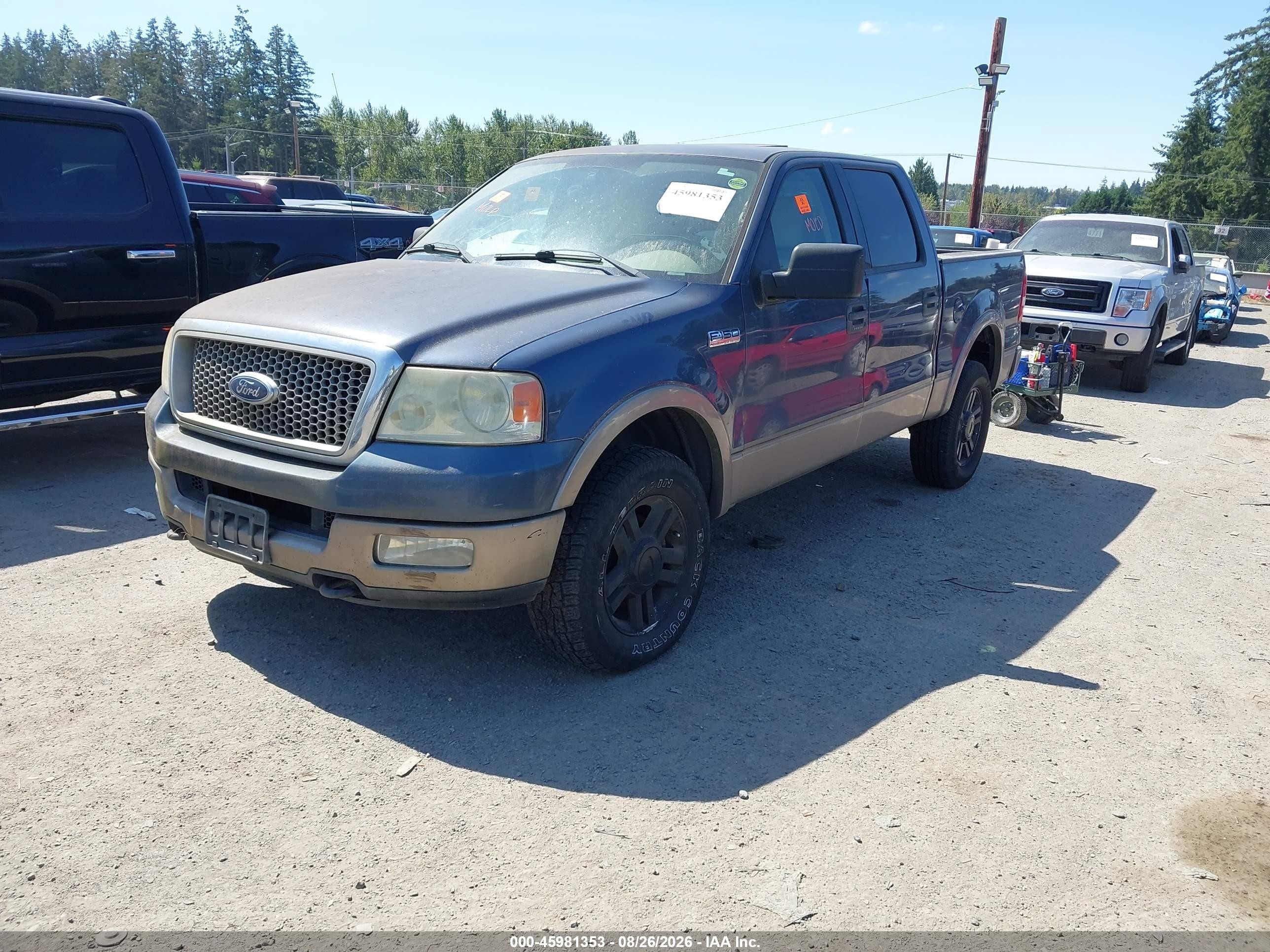 2004 Ford F-150 Fx4/lariat/xlt Blue vin: 1FTPW14524KC57647