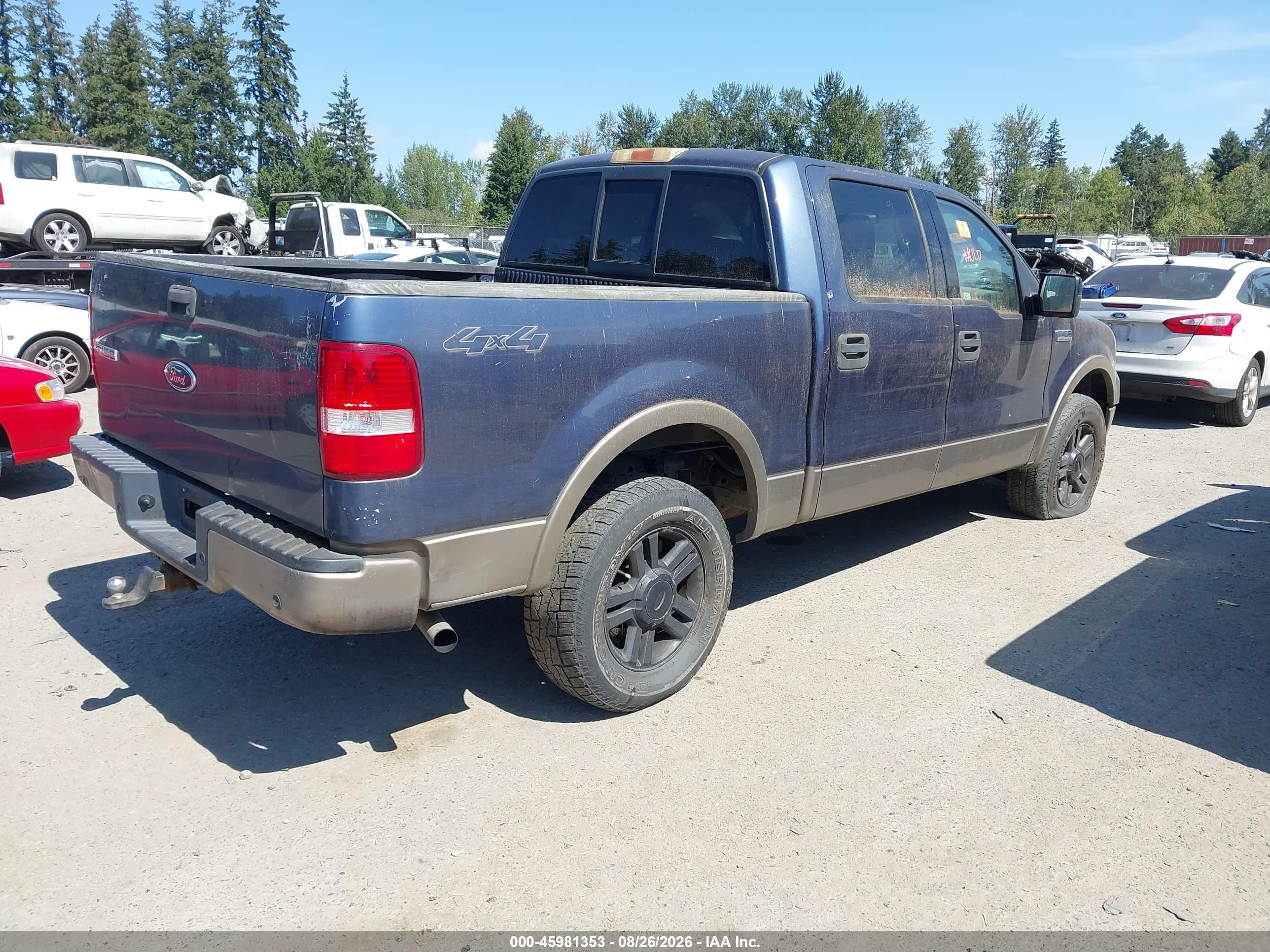2004 Ford F-150 Fx4/lariat/xlt Blue vin: 1FTPW14524KC57647